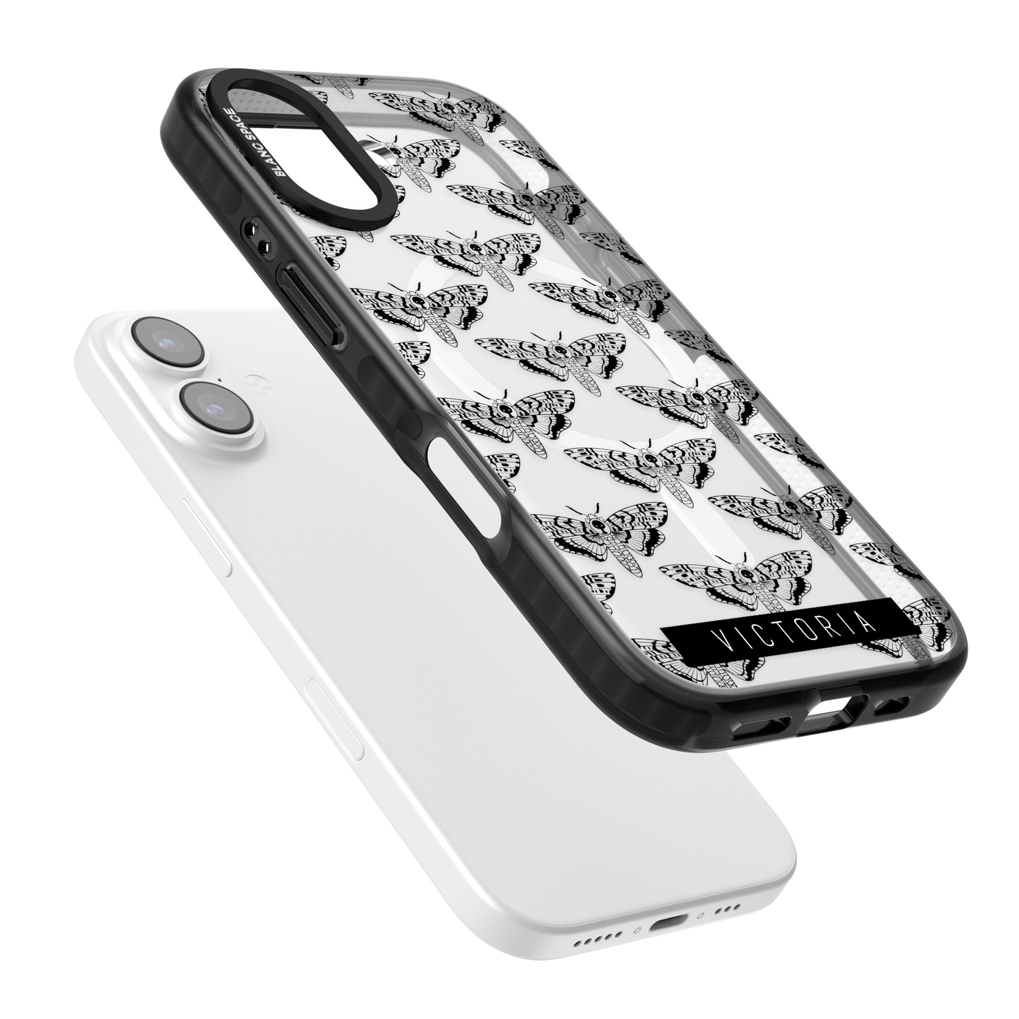 Personalised Hawk Moth Pattern iPhone 17 Impact Pro Black Phone Case Colours