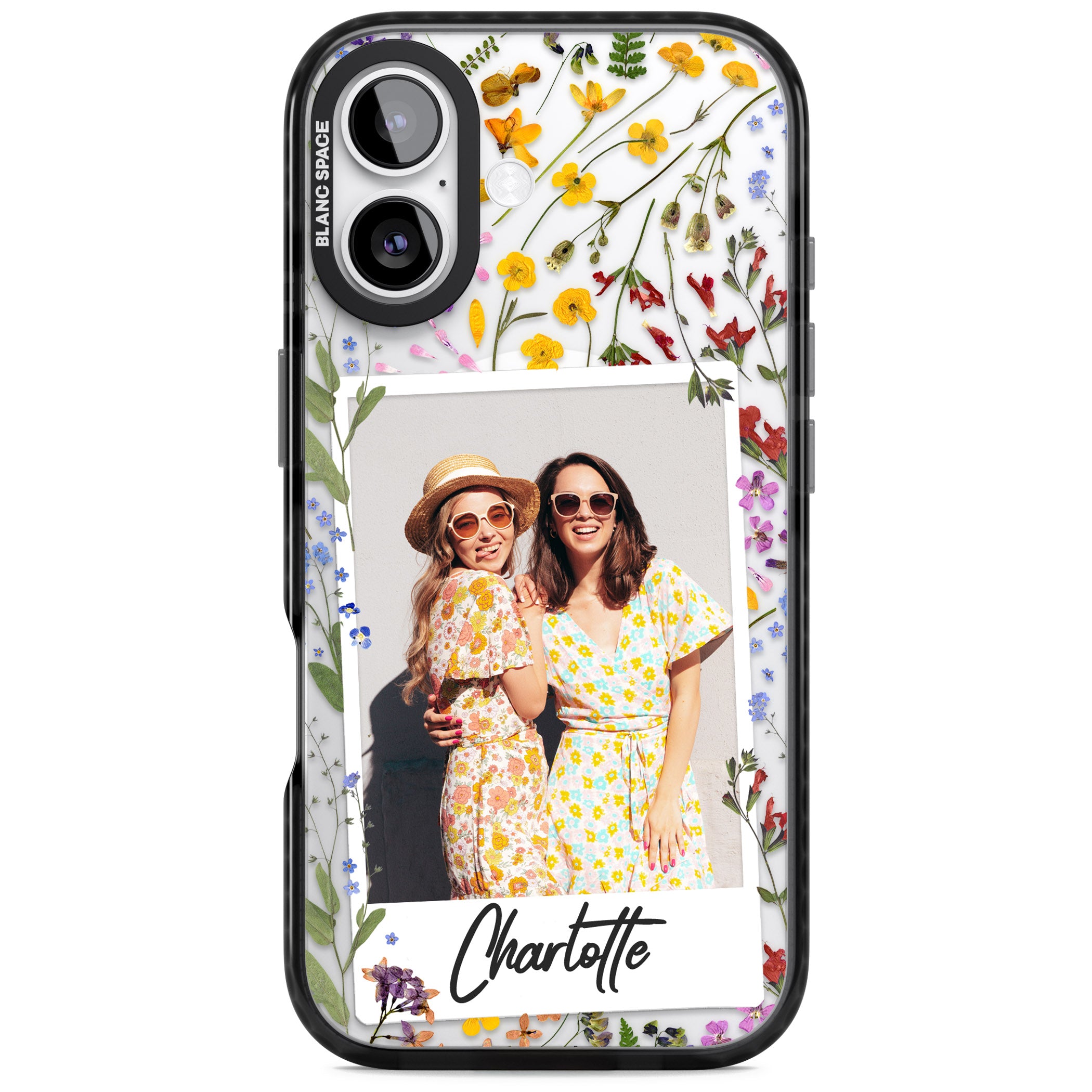 Personalised Wildflower Instant Photo iPhone 17 Impact Pro Black Phone Case