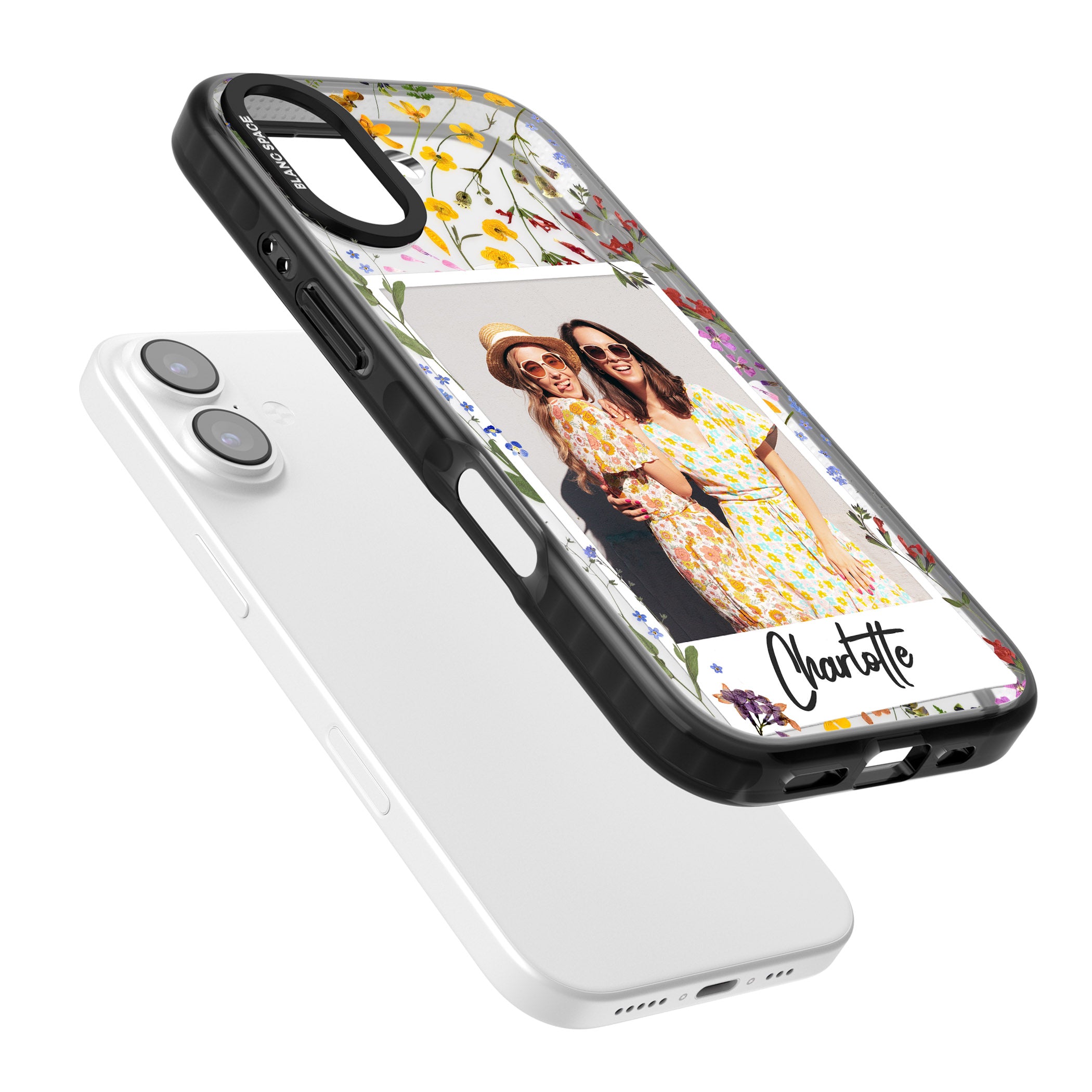 Personalised Wildflower Instant Photo iPhone 17 Impact Pro Black Phone Case Colours