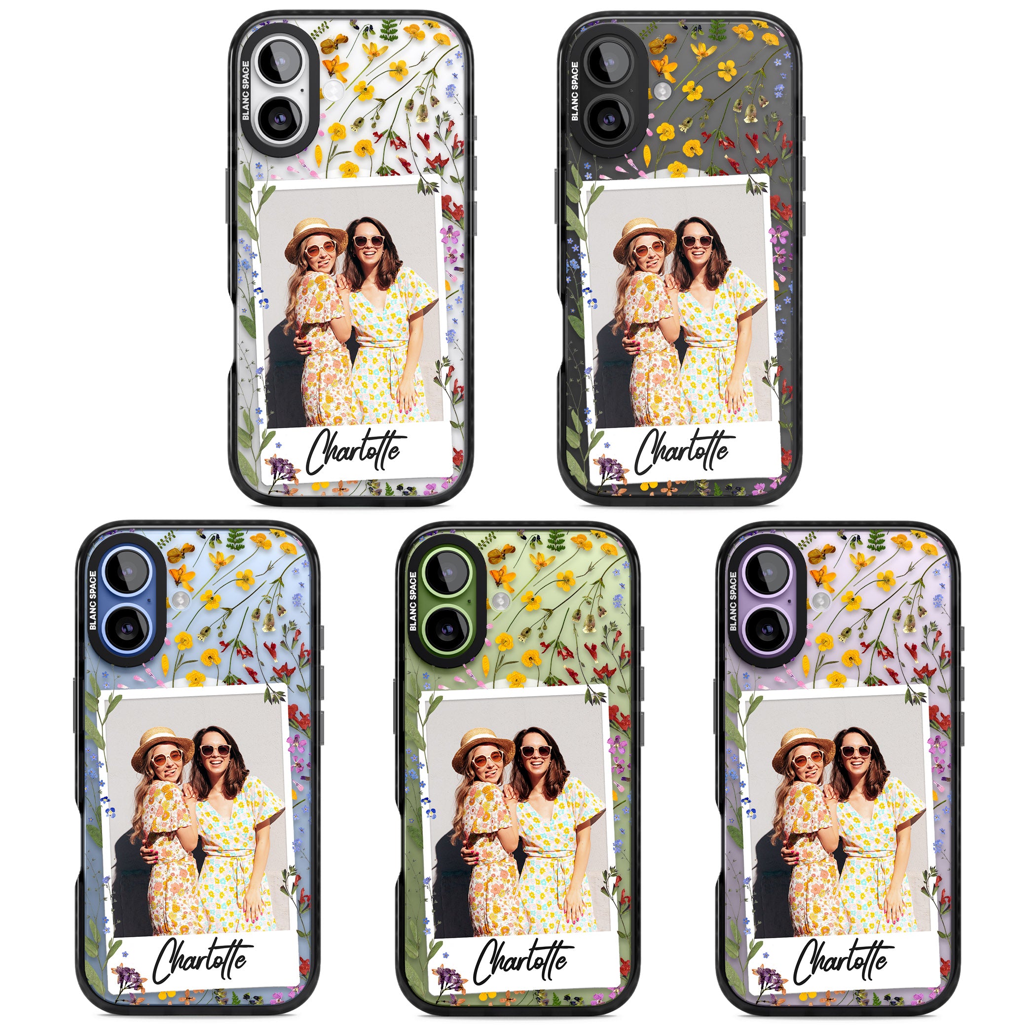 Personalised Wildflower Instant Photo iPhone 17 Impact Pro Black Phone Case APT Impact Protection