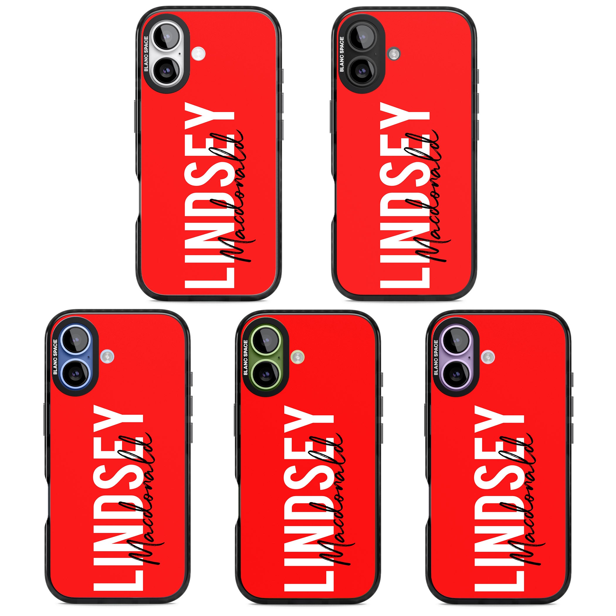 Personalised Bold Name: Red iPhone 17 Impact Pro Black Phone Case APT Impact Protection