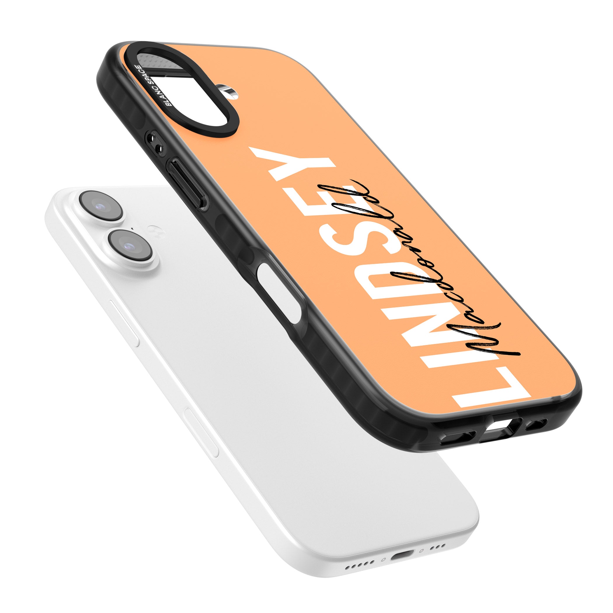 Personalised Bold Name: Peach iPhone 17 Impact Pro Black Phone Case Colours
