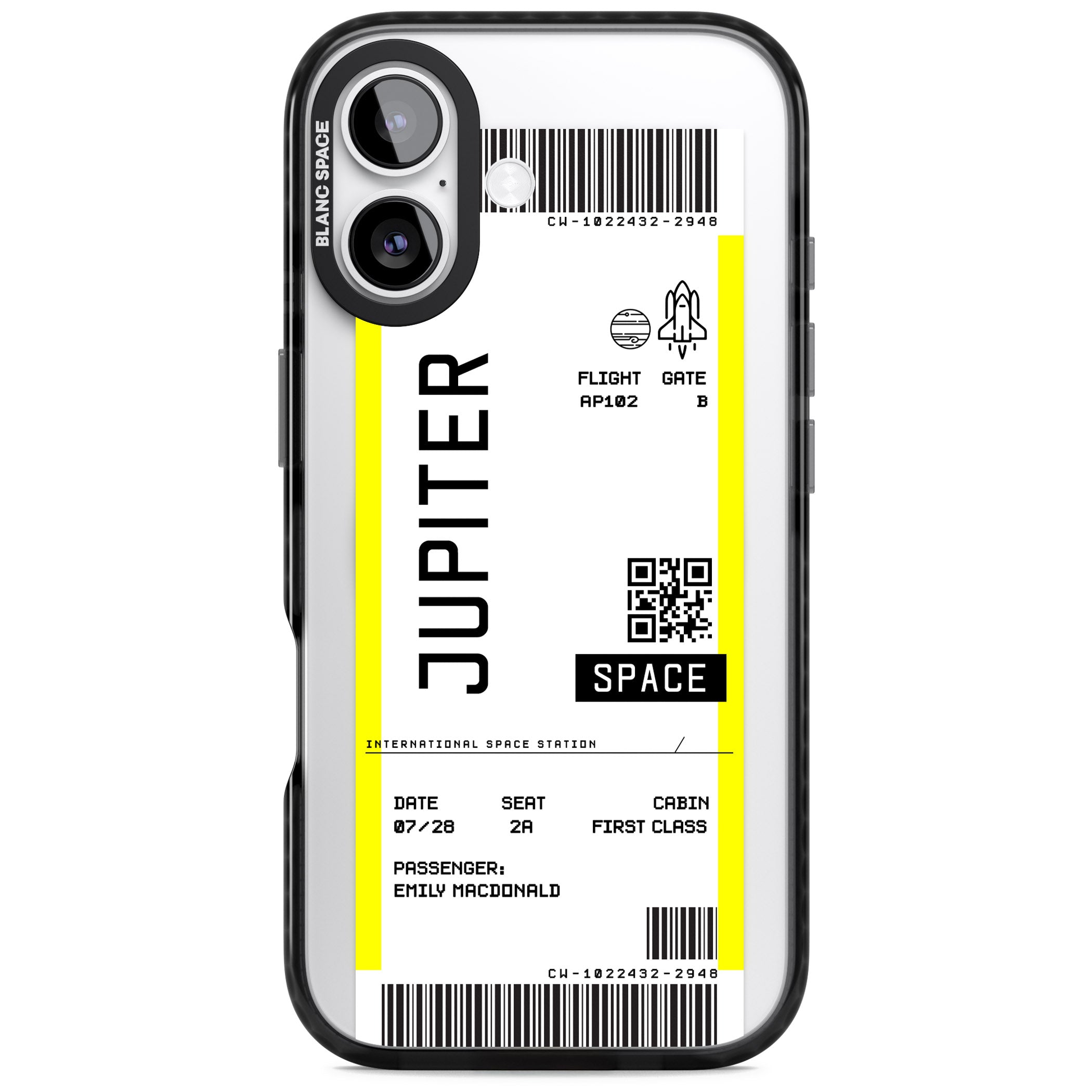 Personalised Jupiter Travel Ticket iPhone 17 Impact Pro Black Phone Case