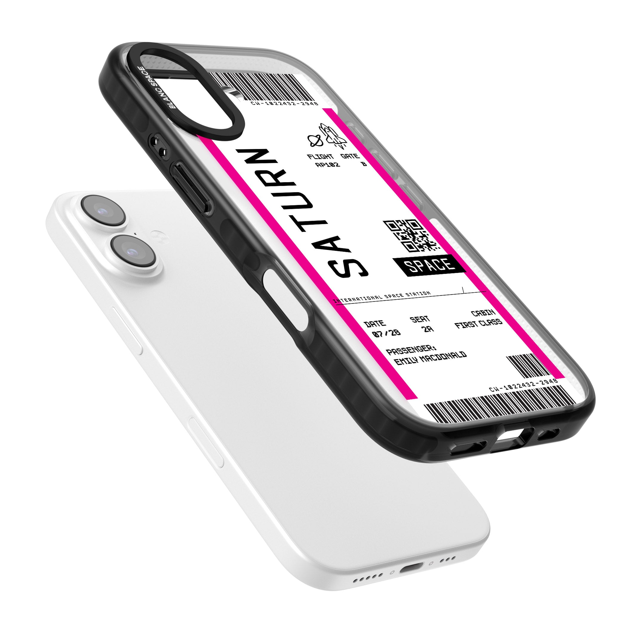 Personalised Saturn Travel Ticket iPhone 17 Impact Pro Black Phone Case Colours