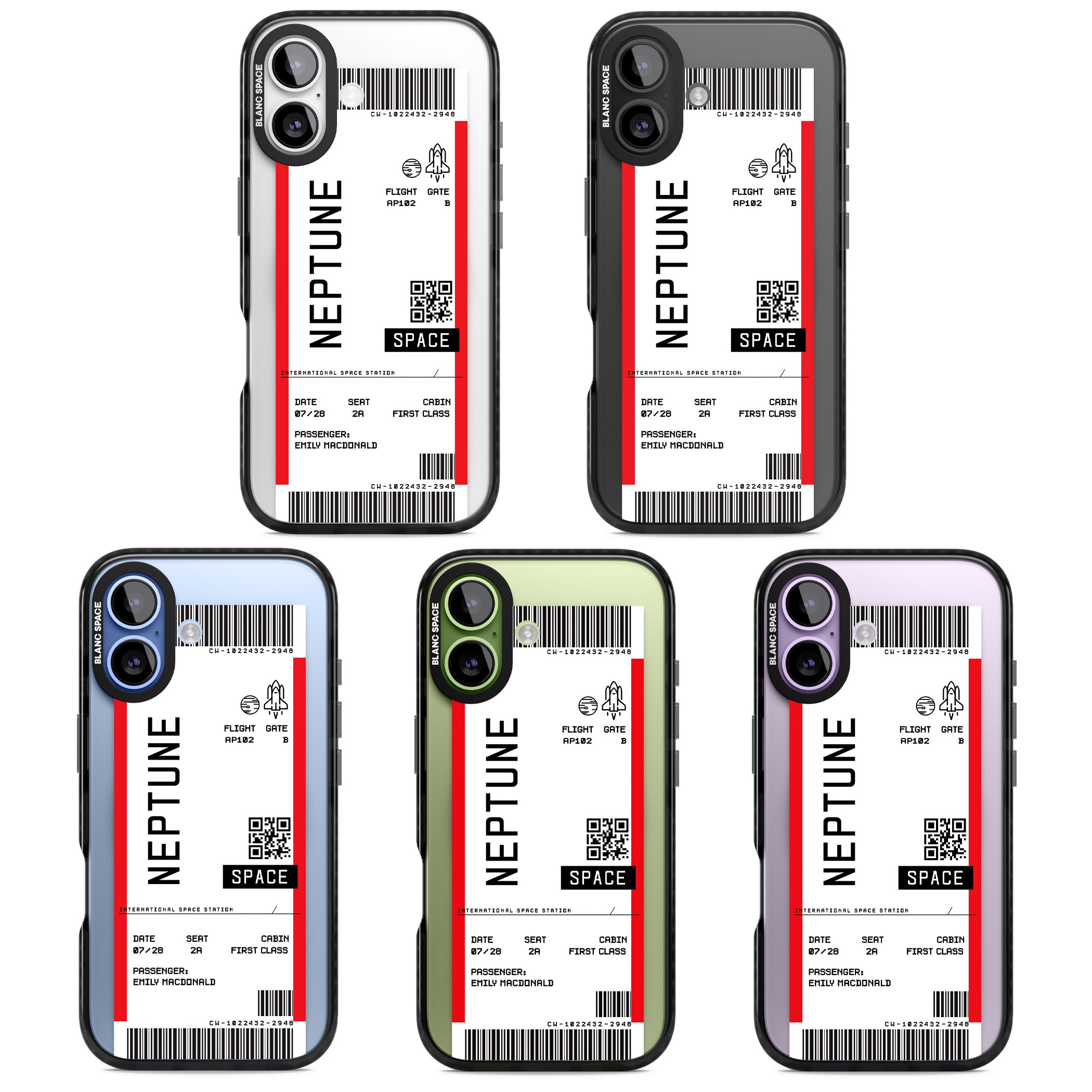 Personalised Neptune Travel Ticket iPhone 17 Impact Pro Black Phone Case APT Impact Protection