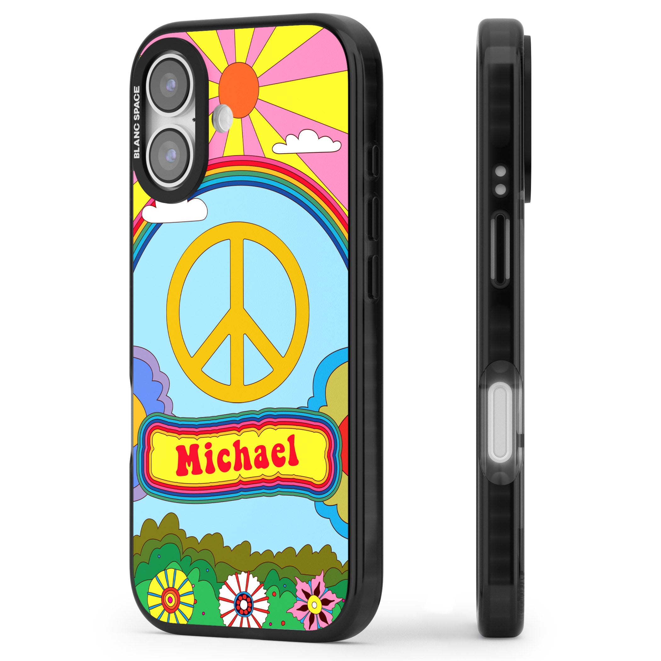 Personalised Happy Days iPhone 17 Impact Pro Black Phone Case Side Profile