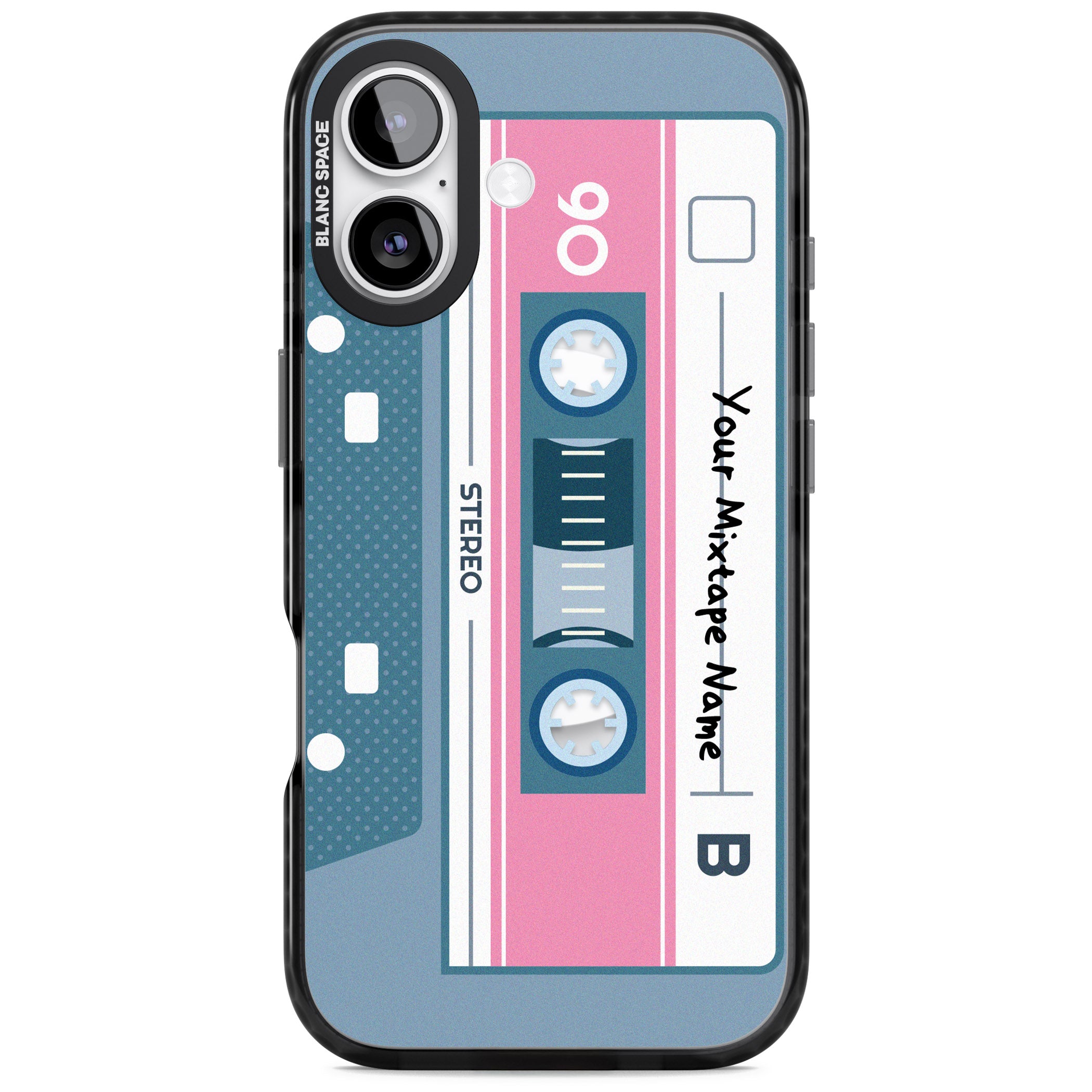 Personalised Retro Cassette Mixtape iPhone 17 Impact Pro Black Phone Case
