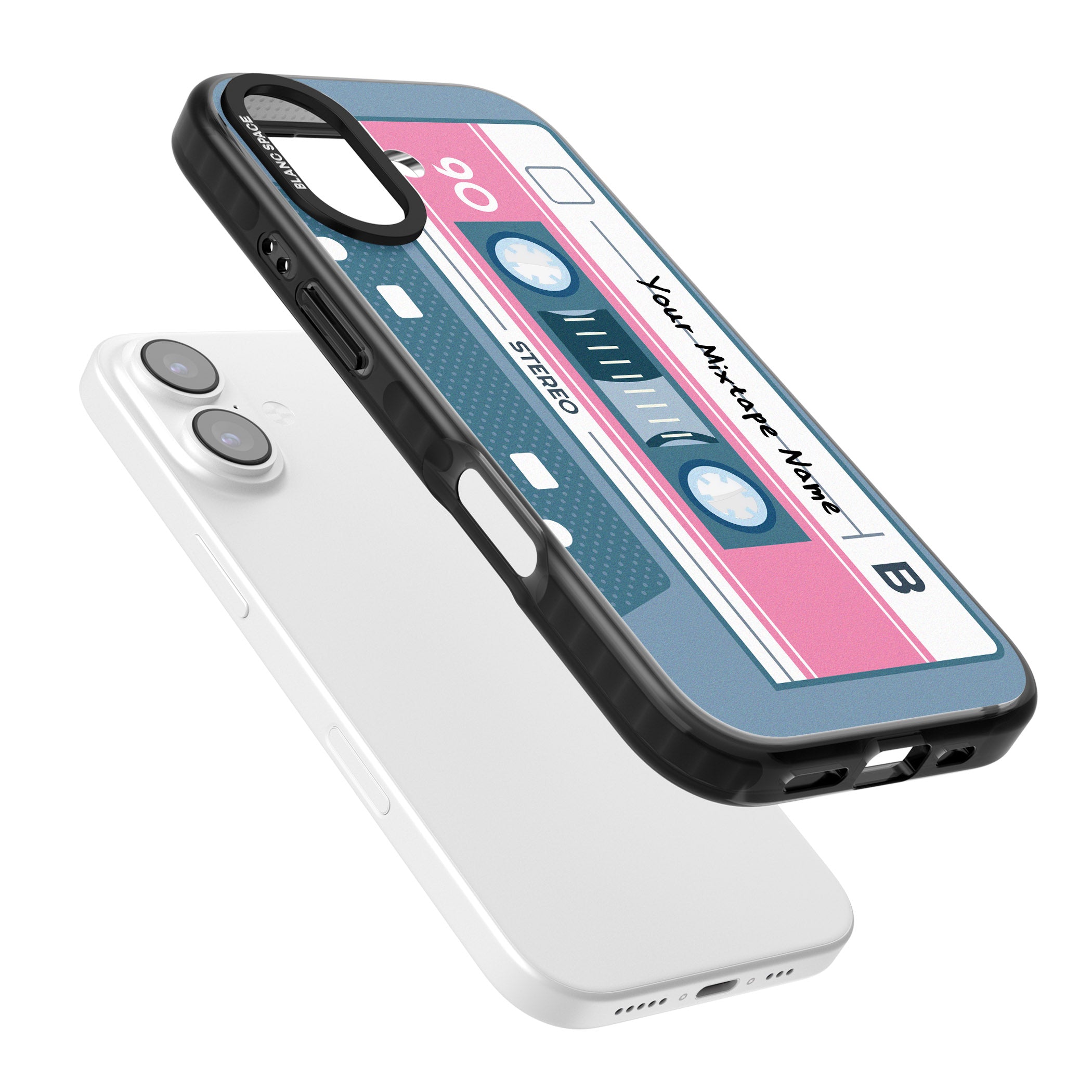 Personalised Retro Cassette Mixtape iPhone 17 Impact Pro Black Phone Case Colours
