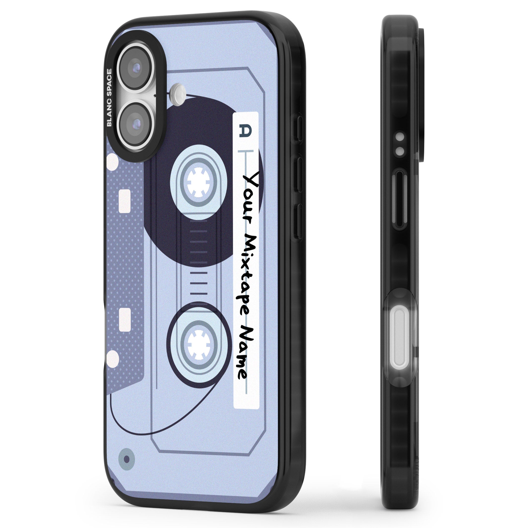 Personalised Retro Mixtape Industrial iPhone 17 Impact Pro Black Phone Case Side Profile