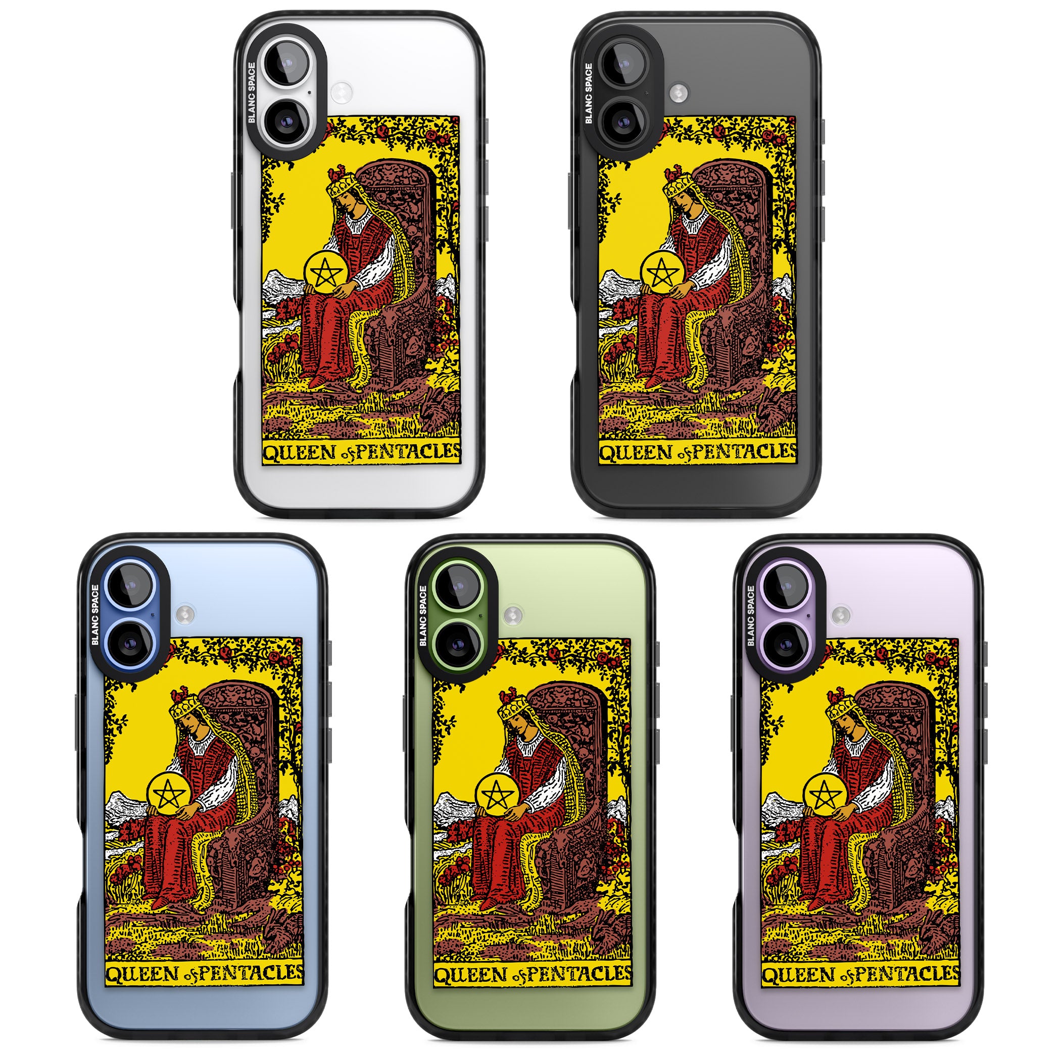 Personalised Queen Of Pentacles Tarot Card (Color) iPhone 17 Impact Pro Black Phone Case APT Impact Protection