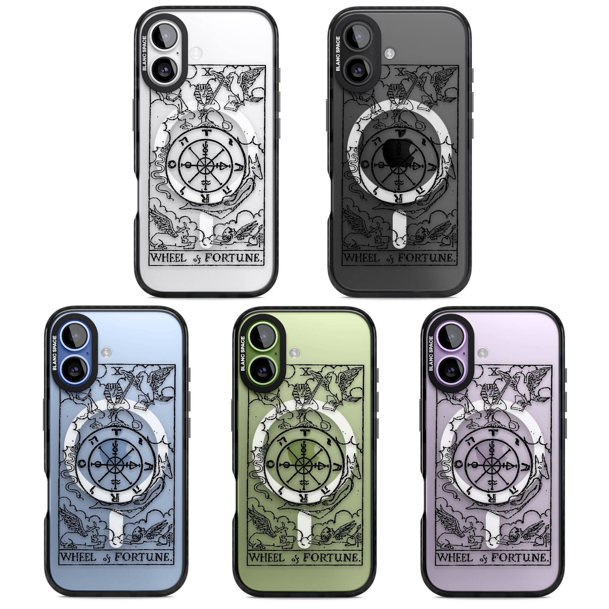 Personalised Wheel Of Fortune Tarot Transparent iPhone 17 Impact Pro Black Phone Case APT Impact Protection