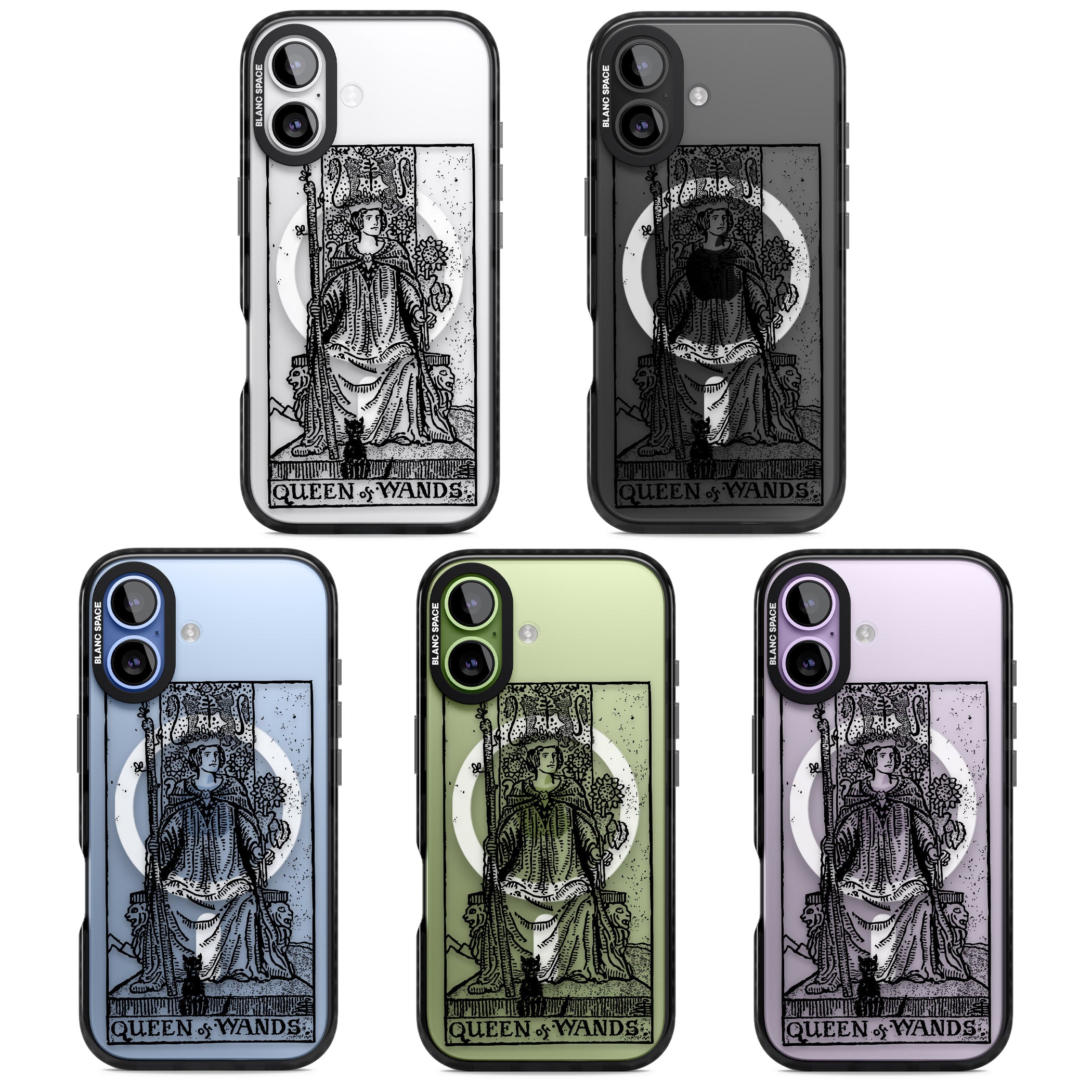 Personalised Queen Of Wands Tarot Card (Clear) iPhone 17 Impact Pro Black Phone Case APT Impact Protection