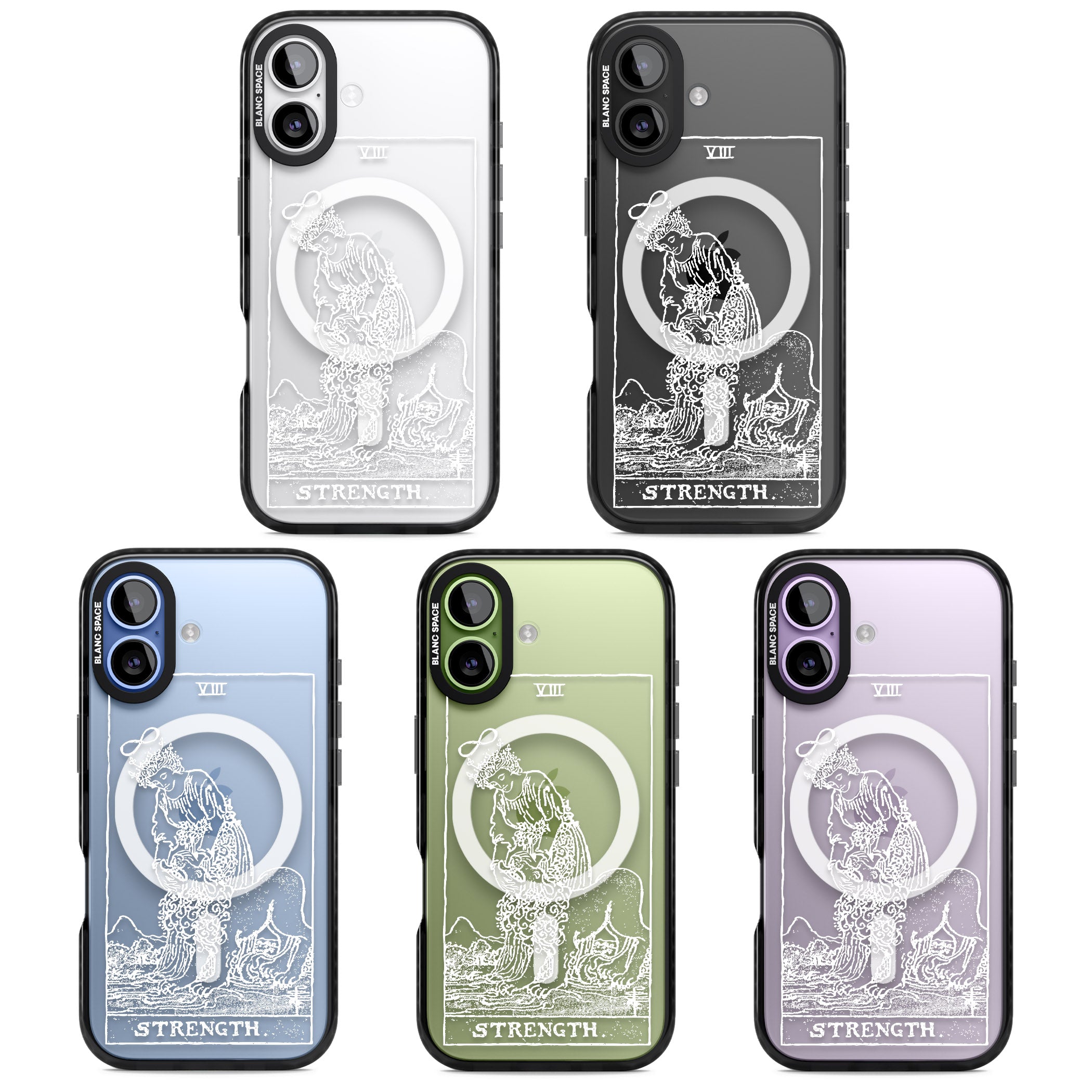 Personalised Strength Tarot Card (White) iPhone 17 Impact Pro Black Phone Case APT Impact Protection