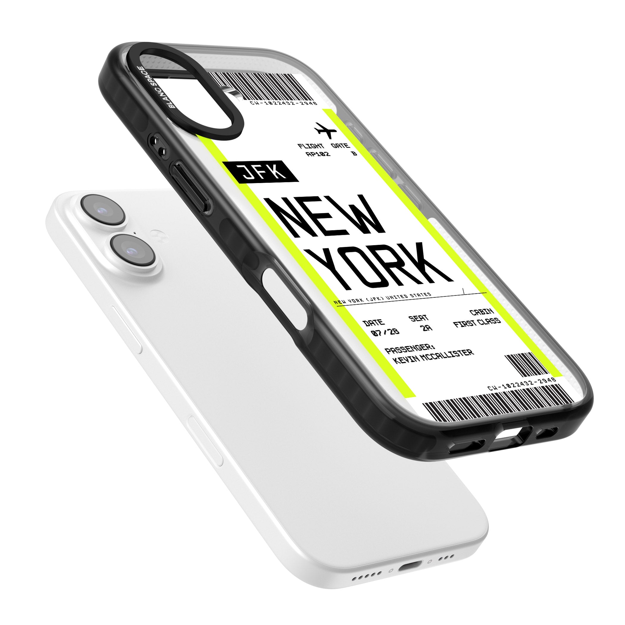 Personalised New York Boarding Pass iPhone 17 Impact Pro Black Phone Case Colours