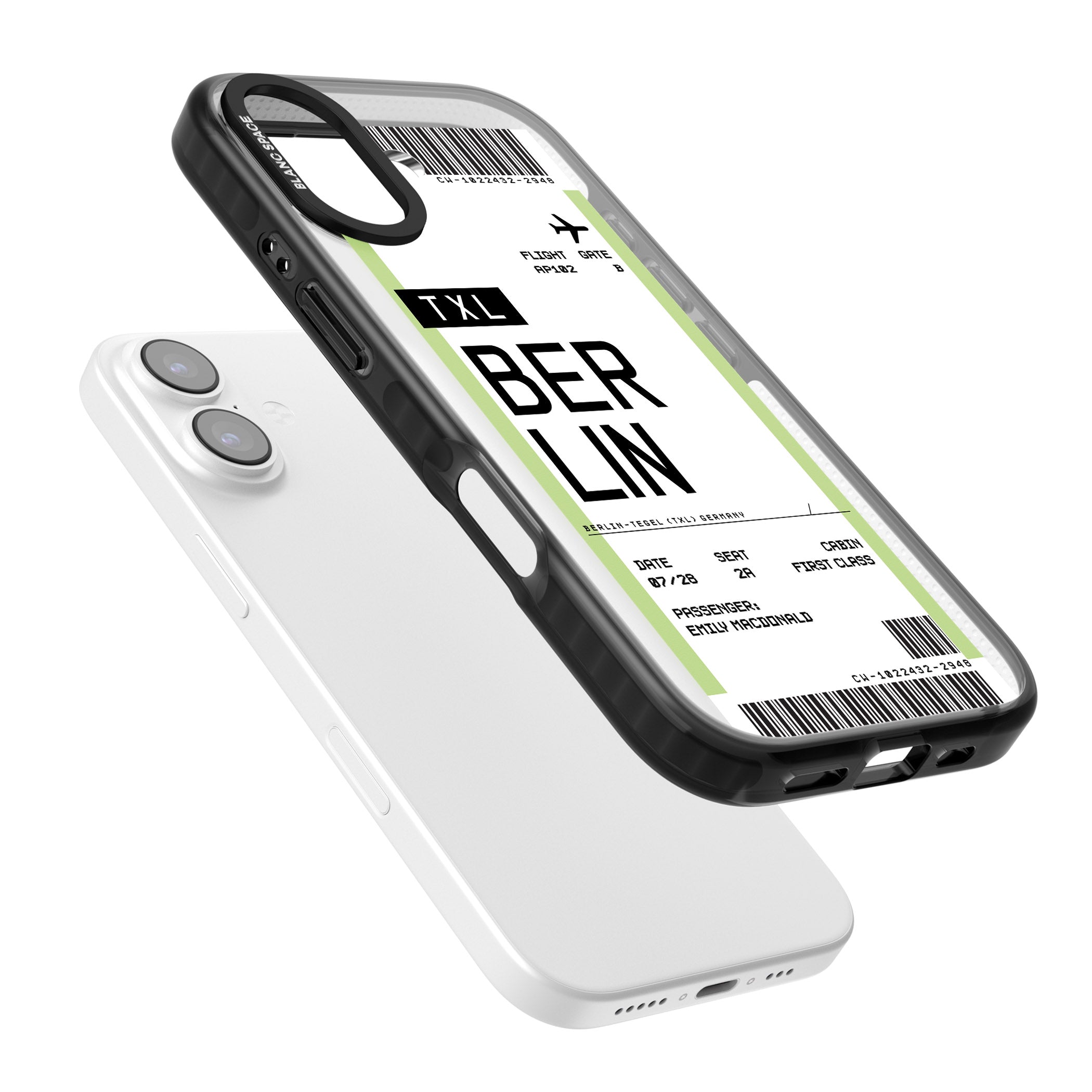 Personalised Berlin Boarding Pass iPhone 17 Impact Pro Black Phone Case Colours