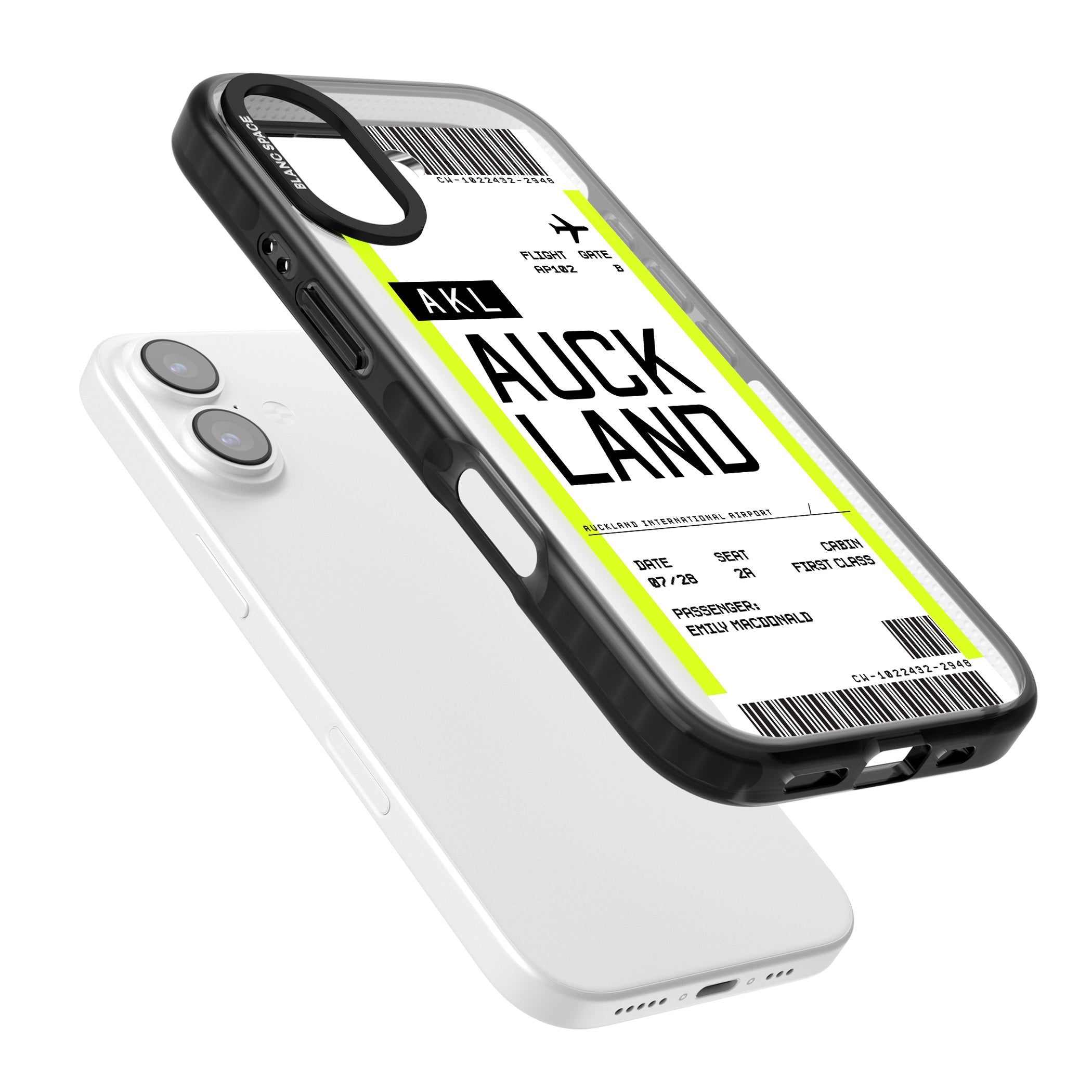Personalised Auckland Boarding Pass iPhone 17 Impact Pro Black Phone Case Colours