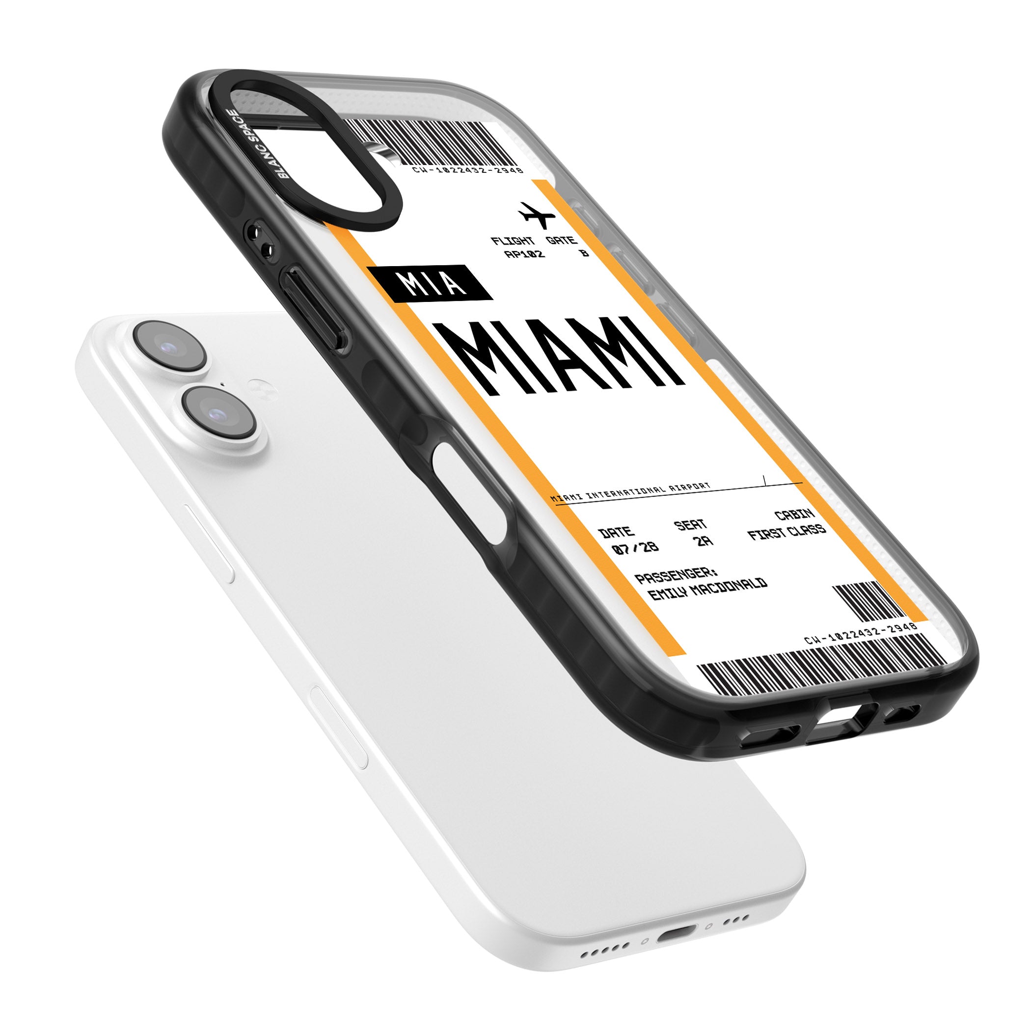 Personalised Miami Boarding Pass iPhone 17 Impact Pro Black Phone Case Colours