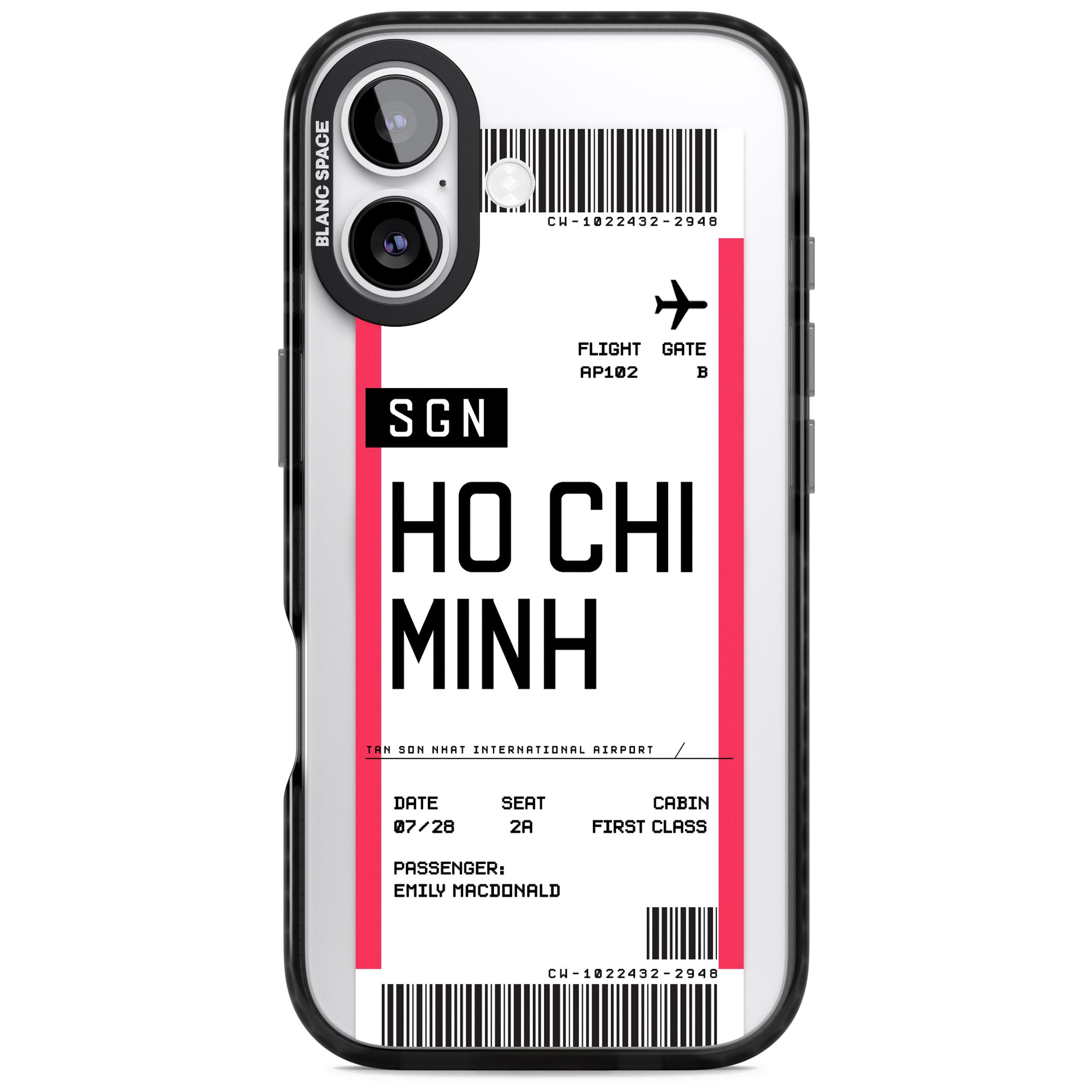 Personalised Ho Chi Minh Boarding Pass iPhone 17 Impact Pro Black Phone Case