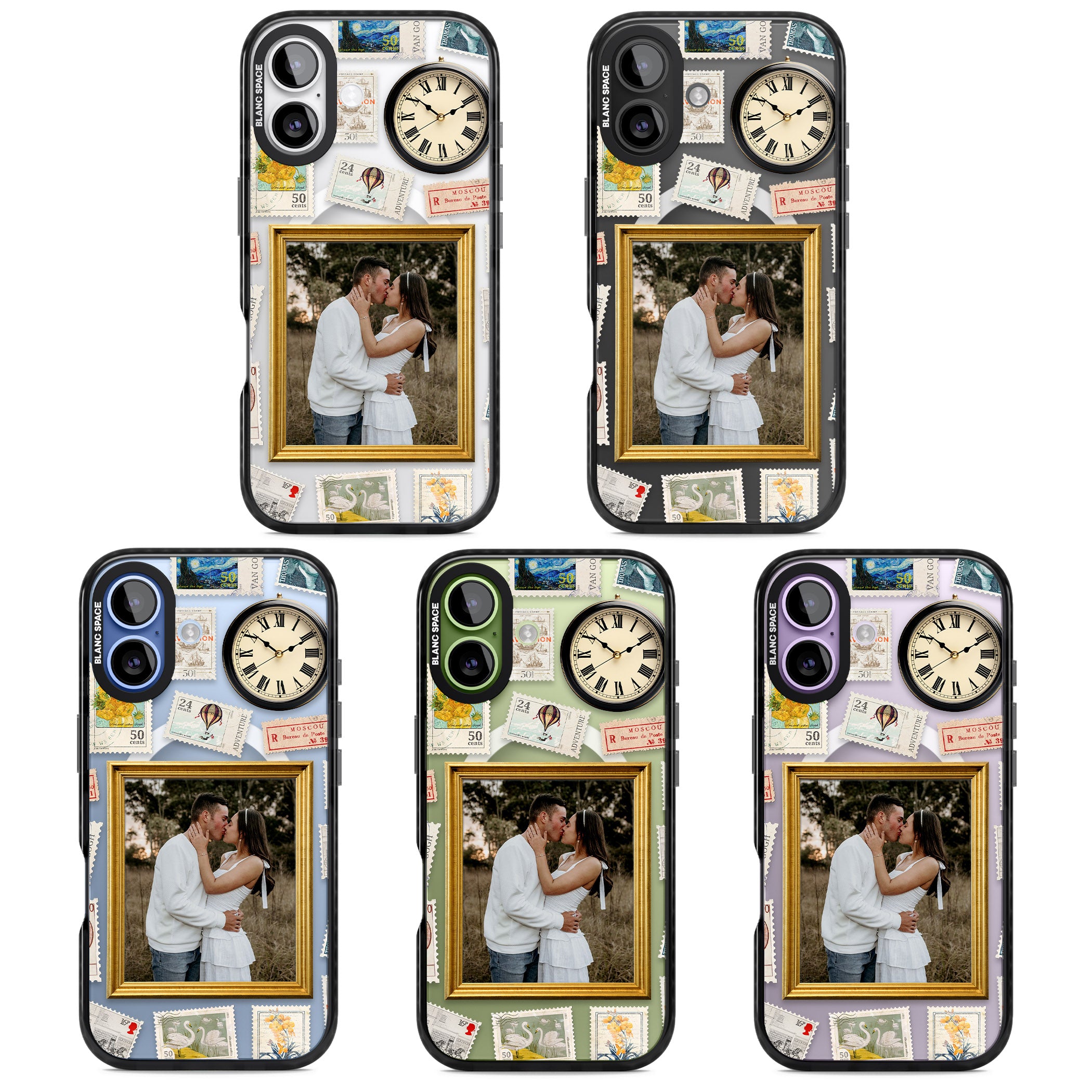 Personalised Vintage Photo Frame Collage iPhone 17 Impact Pro Black Phone Case APT Impact Protection