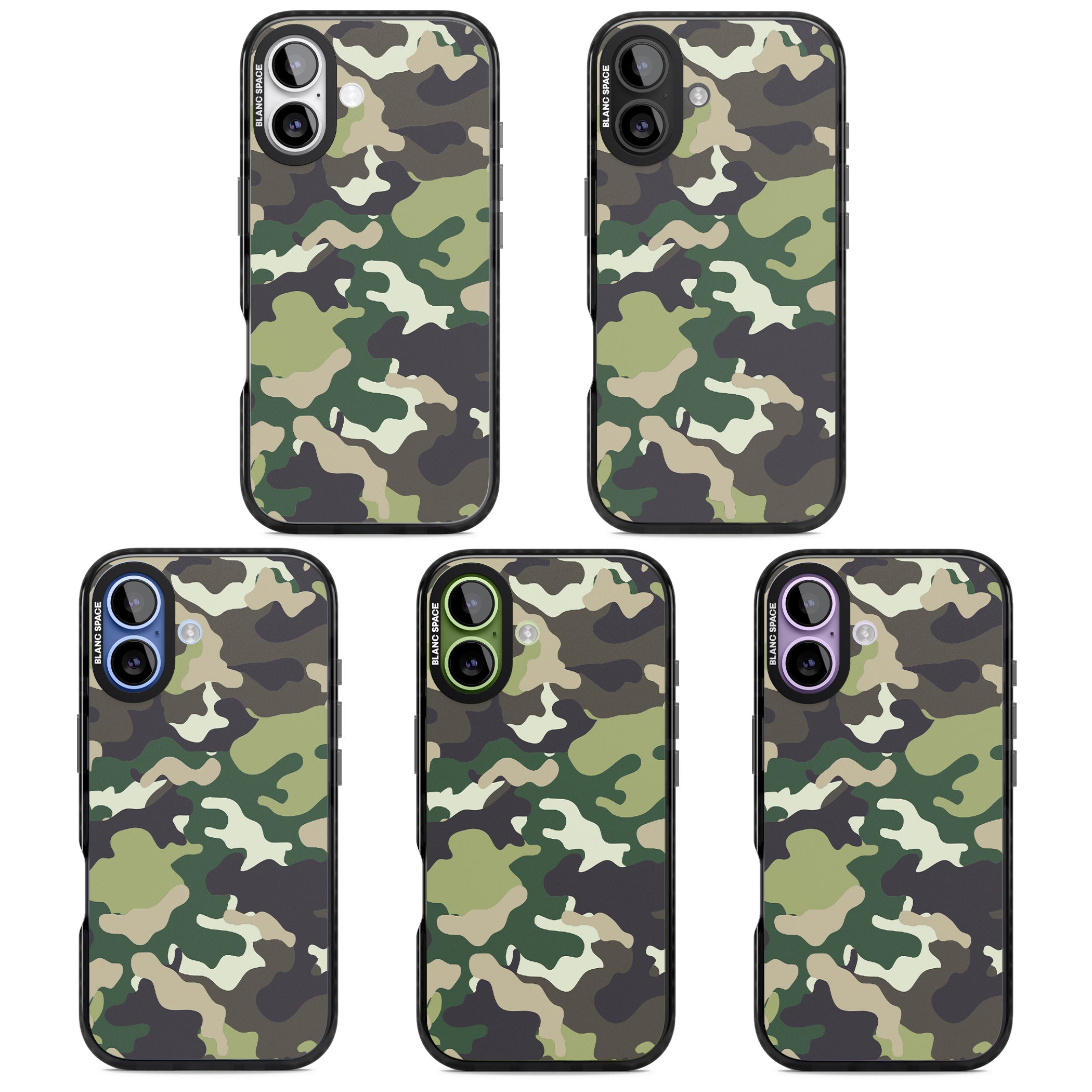 Green Camo iPhone 17 Impact Pro Black Phone Case APT Impact Protection