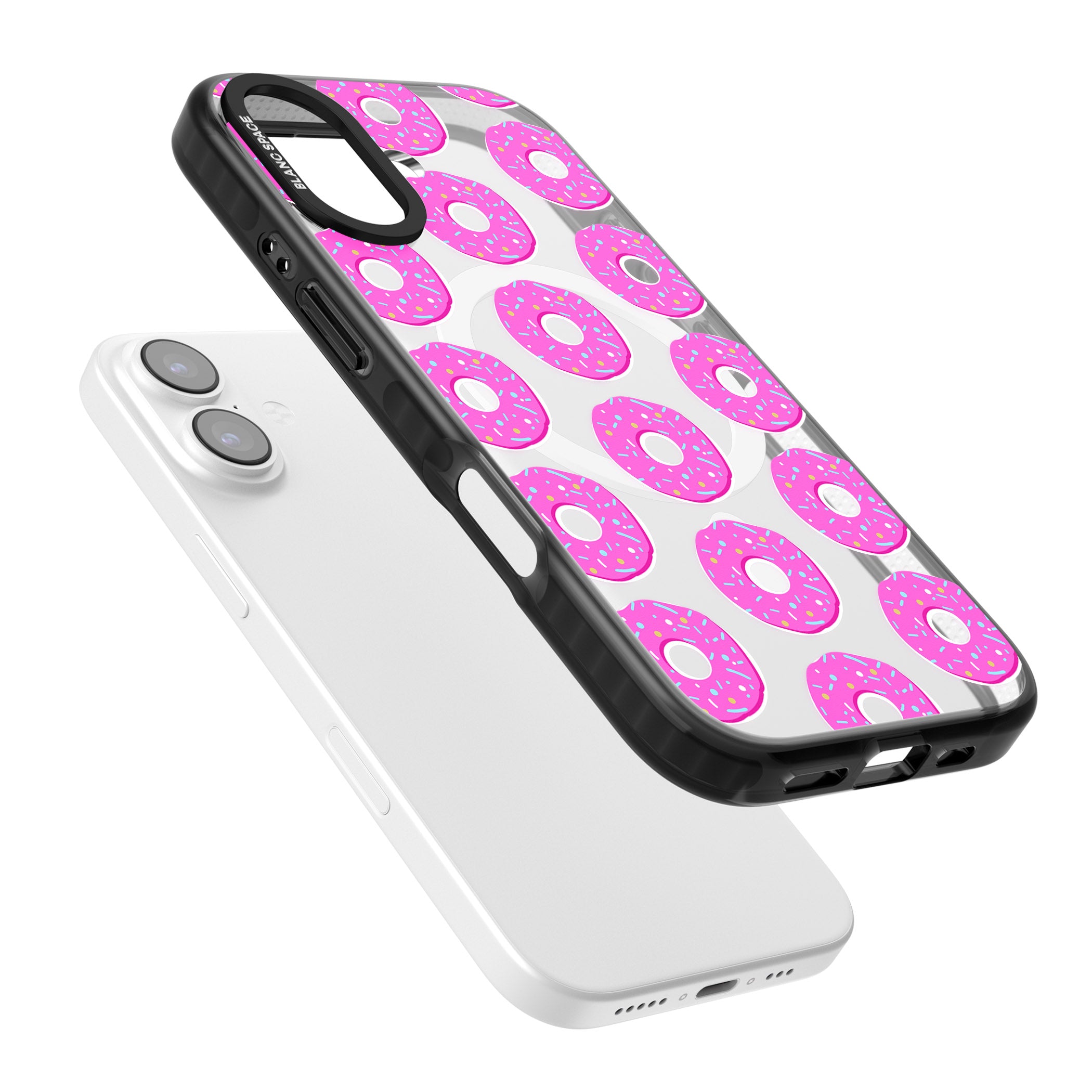 Pink Donut Pattern iPhone 17 Impact Pro Black Phone Case Colours