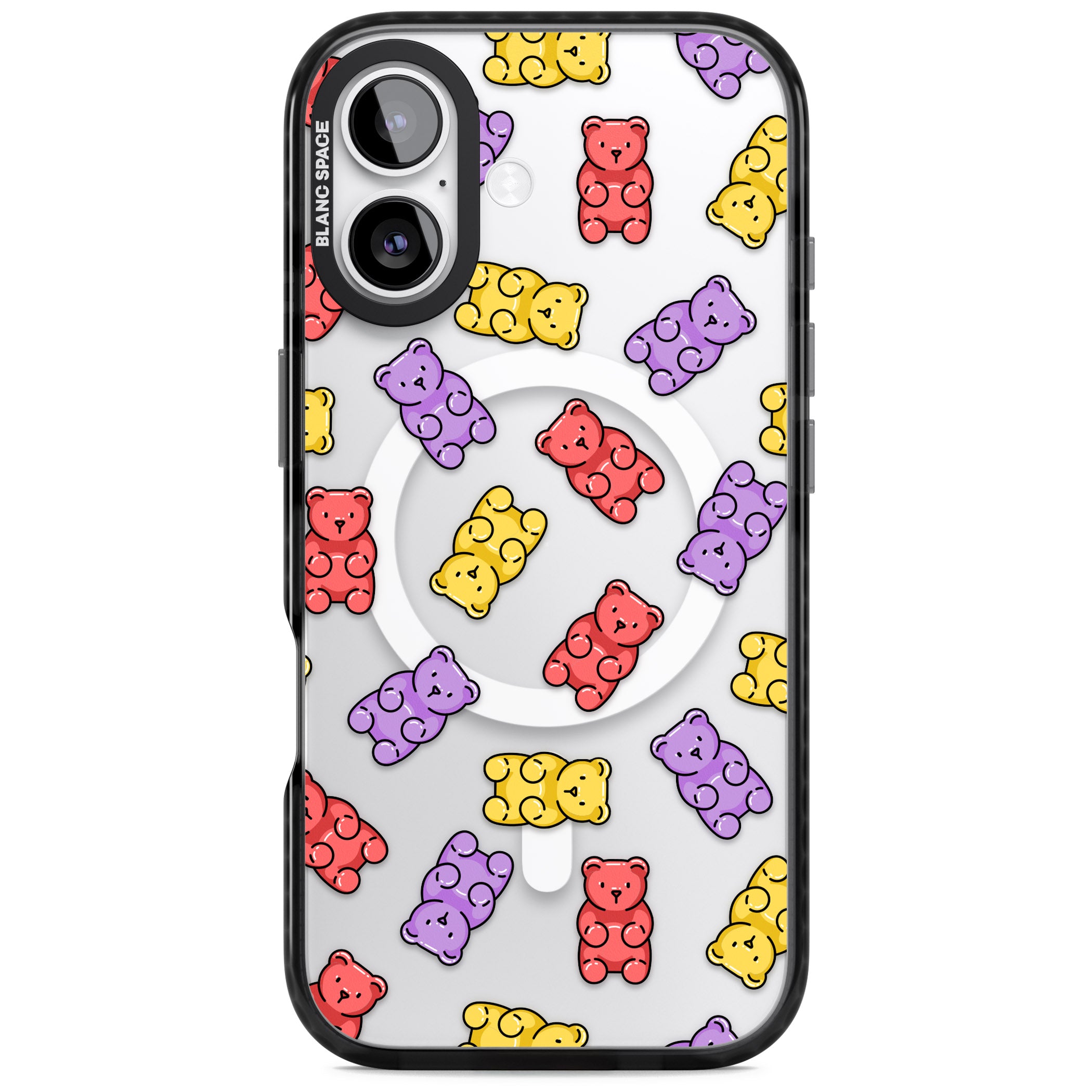 Gummy Bear Pattern iPhone 17 Impact Pro Black Phone Case