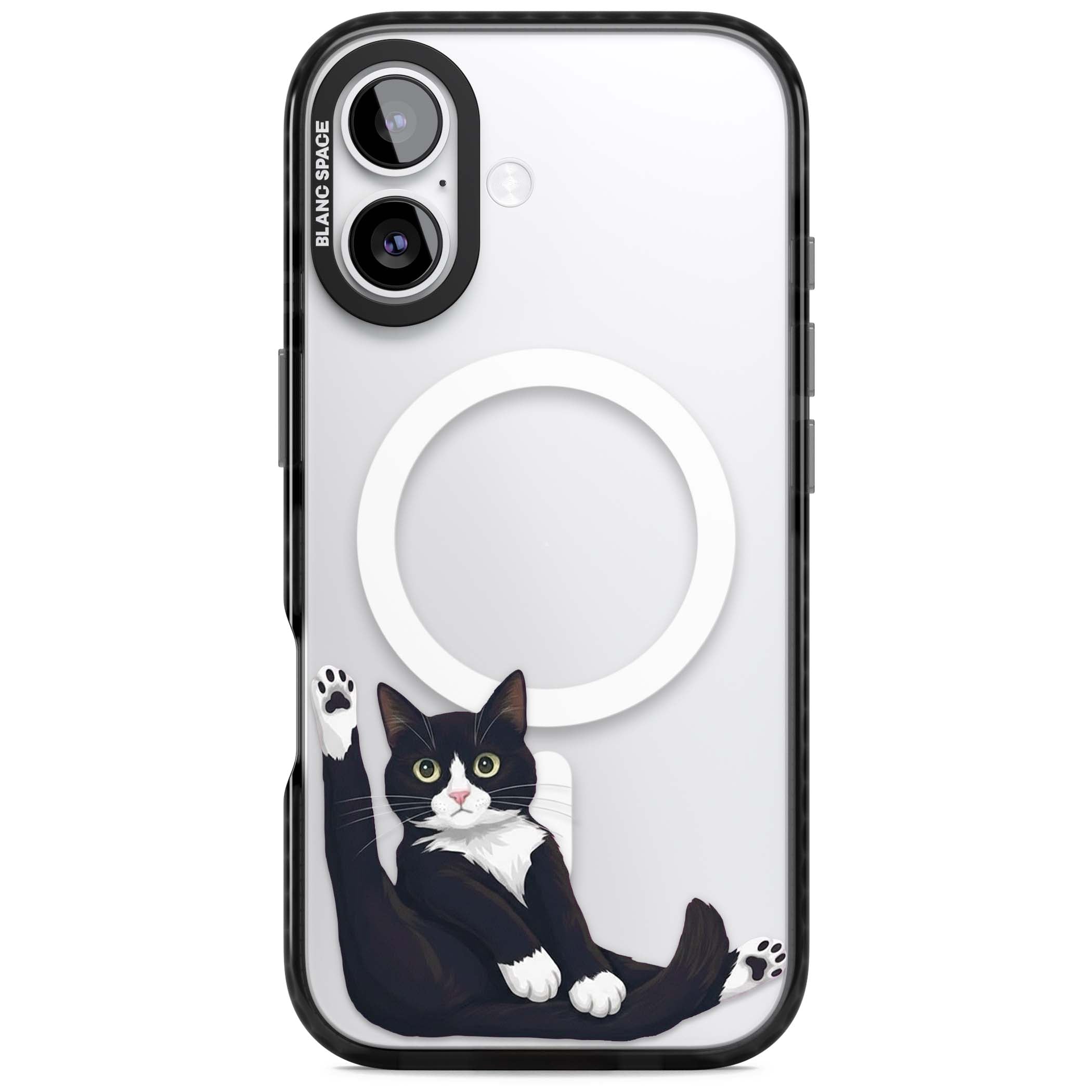 Mid-Groom Cat animals iPhone case | Black Impact Magsafe case for iPhone 17
