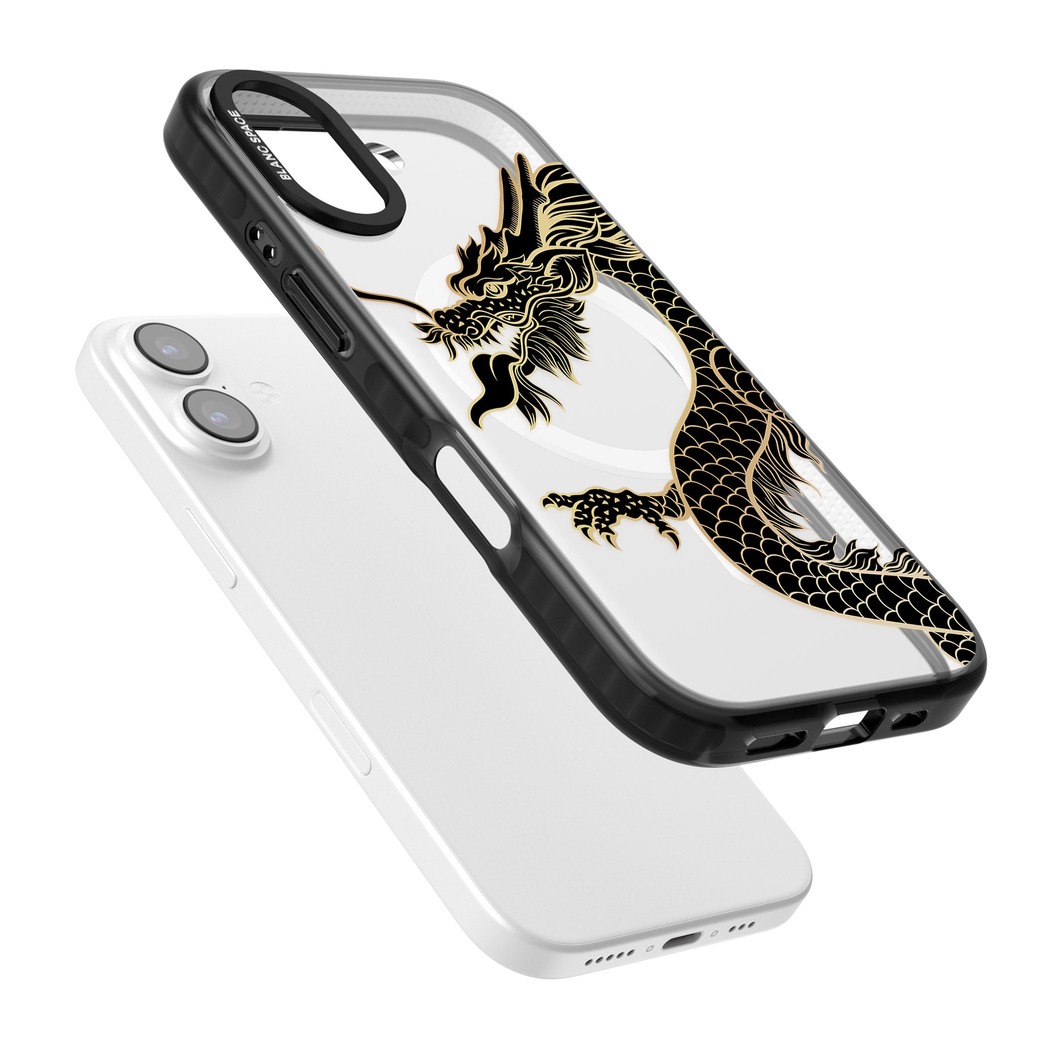 Large Black Dragon iPhone 17 Impact Pro Black Phone Case Colours