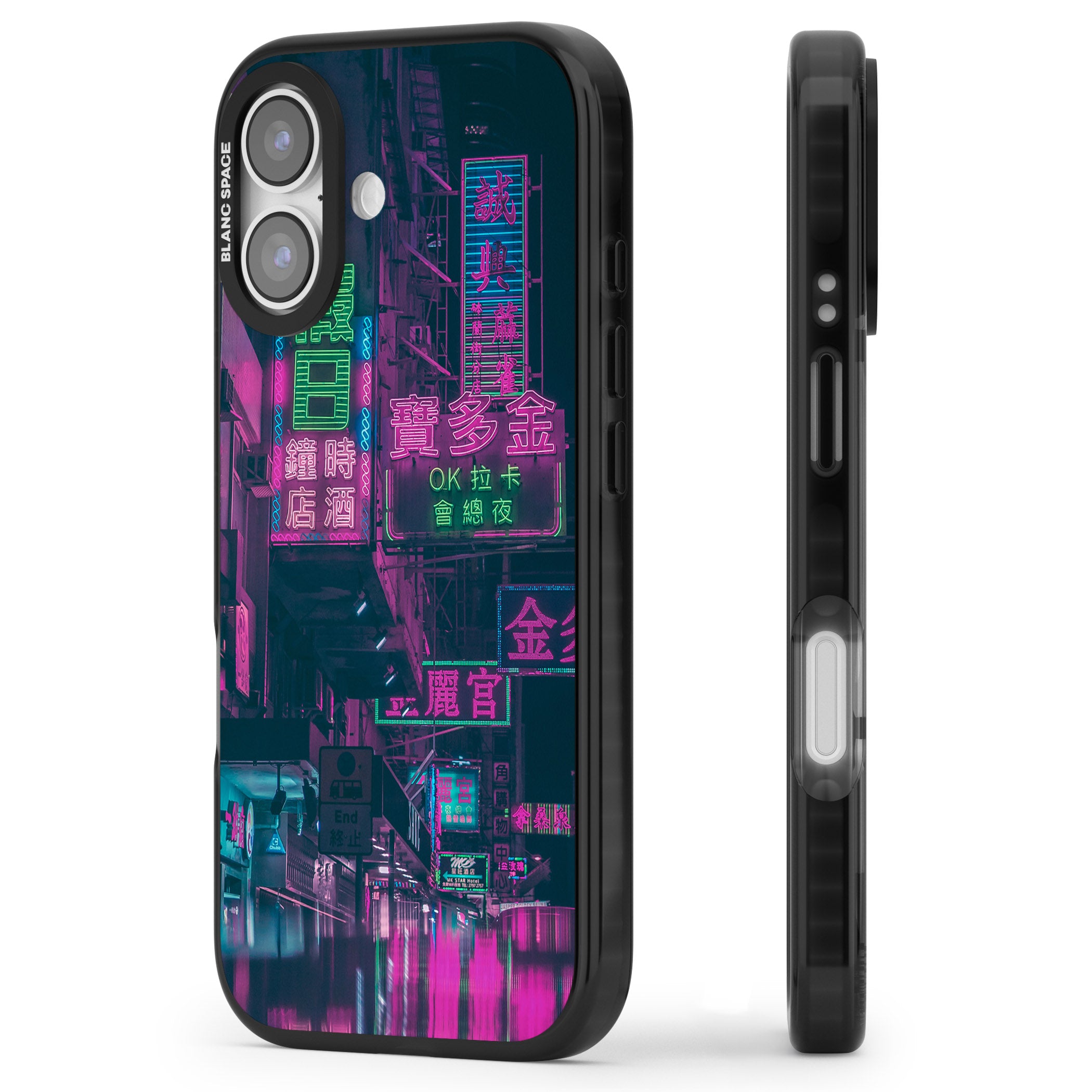 Neon Night Strip iPhone 17 Impact Pro Black Phone Case Side Profile