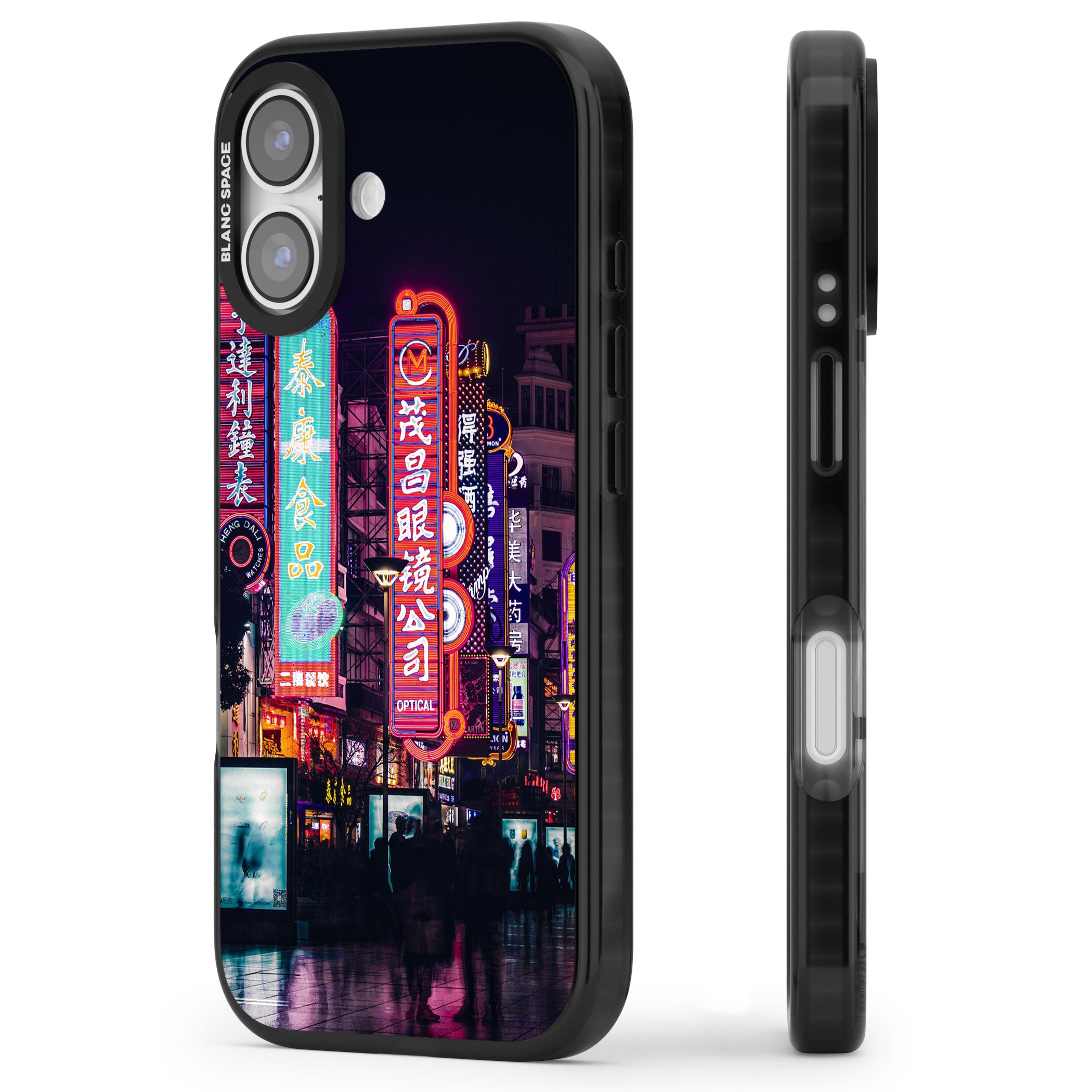 Neon Streets iPhone 17 Impact Pro Black Phone Case Side Profile