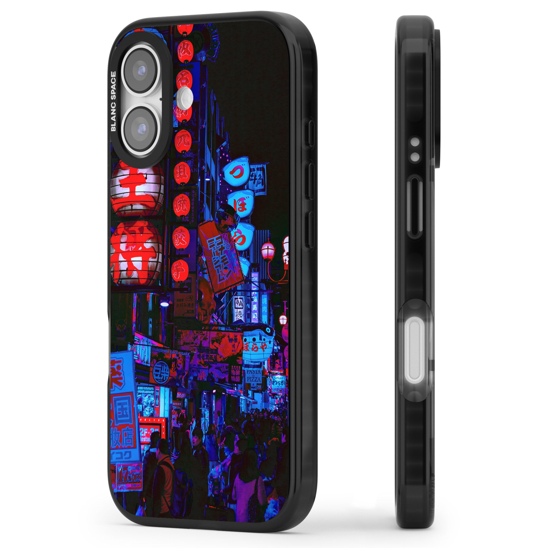 Neon City Nights iPhone 17 Impact Pro Black Phone Case Side Profile