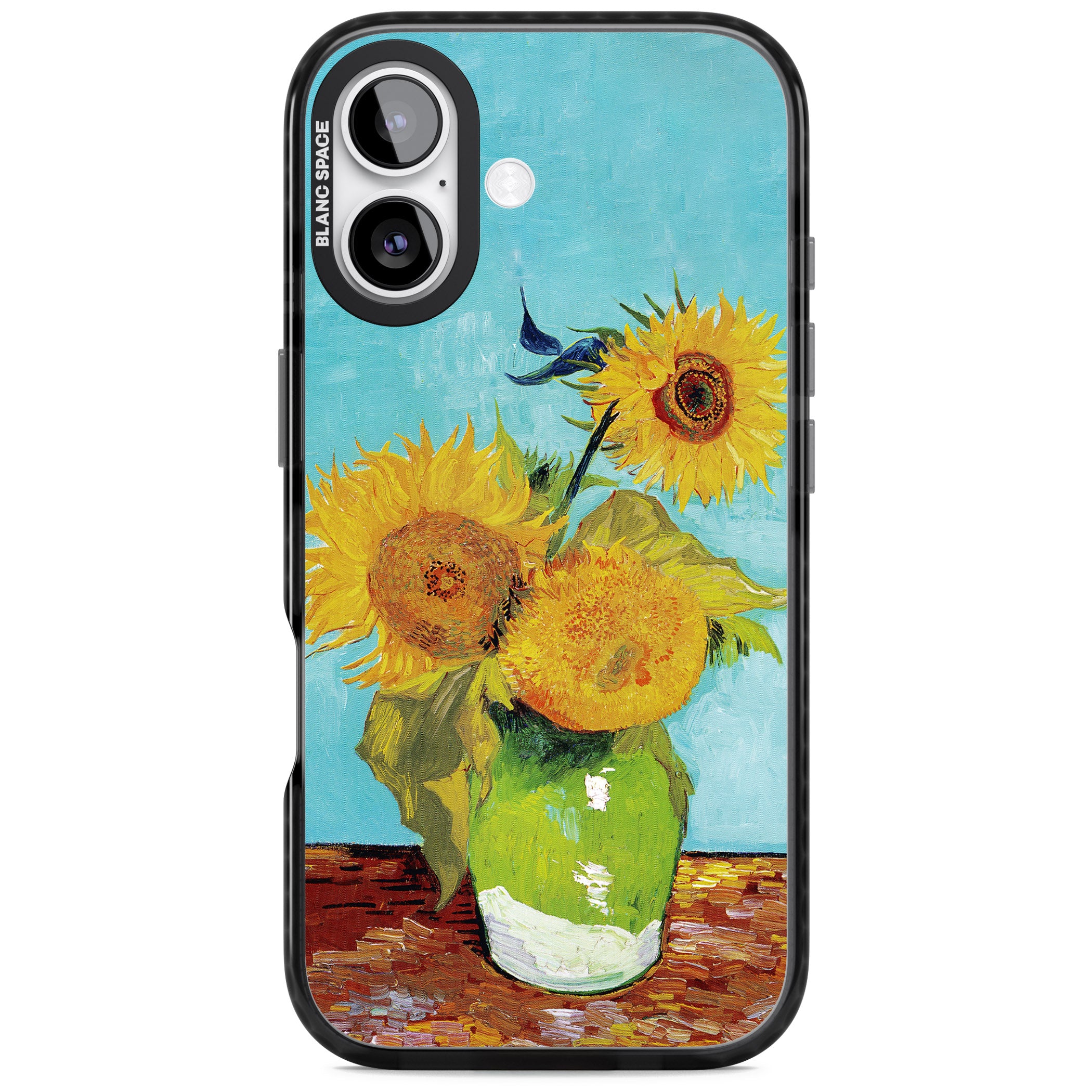 Vase With Three Sunflowers iPhone 17 Impact Pro Black Phone Case