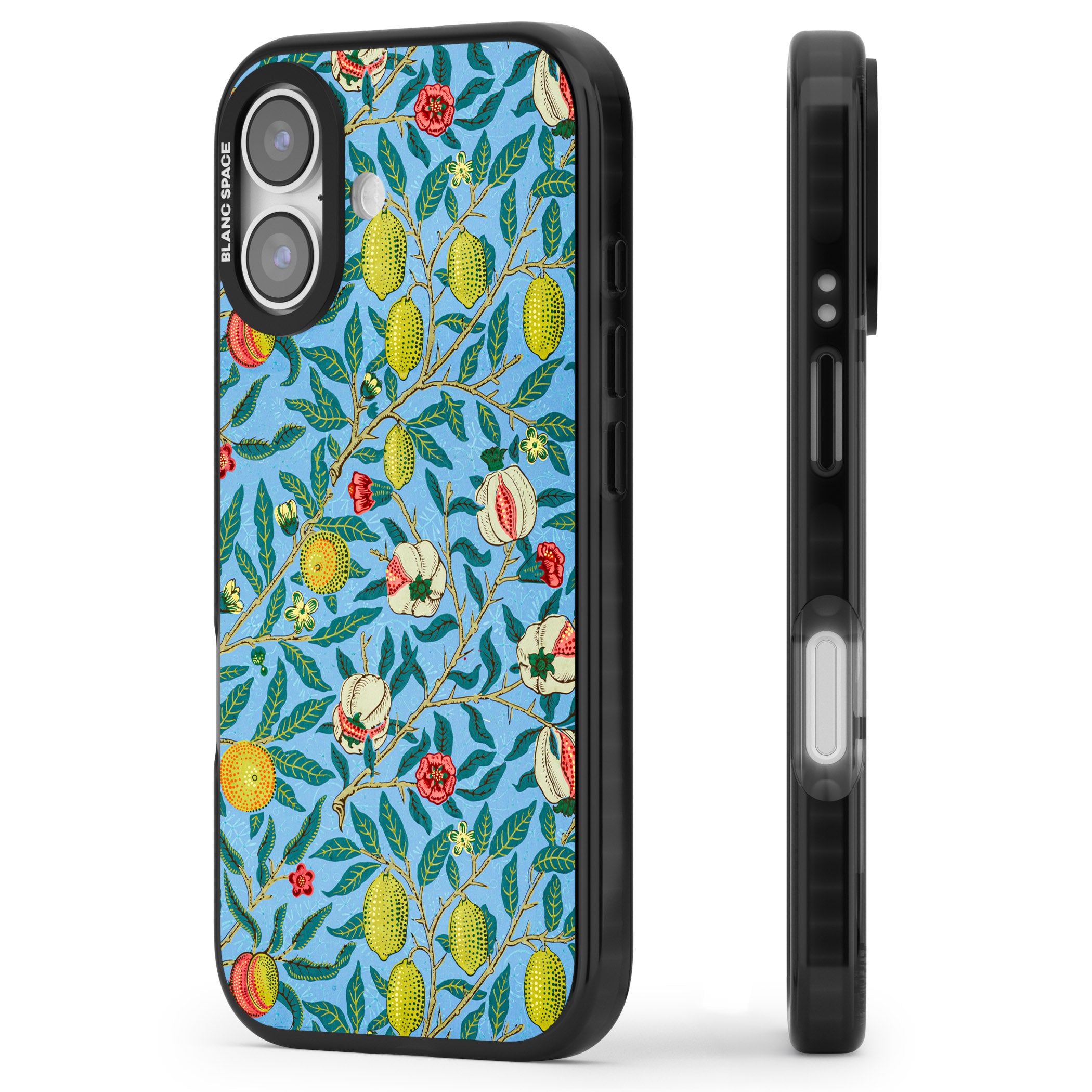 Vintage Fruits iPhone 17 Impact Pro Black Phone Case Side Profile