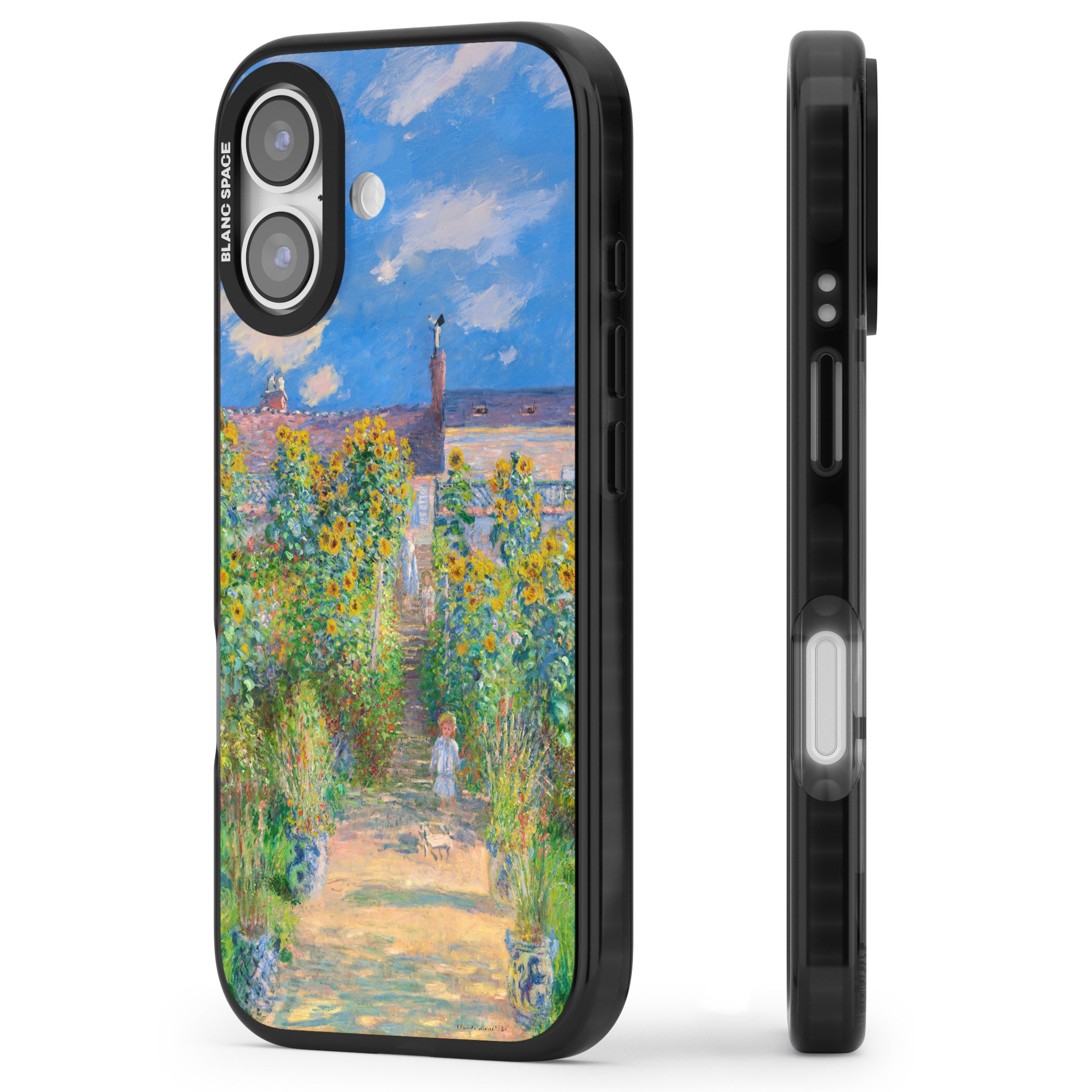 Garden at Vetheuil iPhone 17 Impact Pro Black Phone Case Side Profile