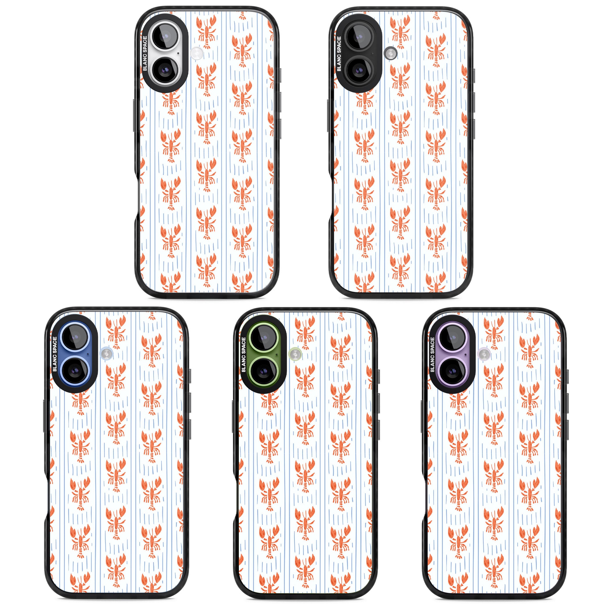 Lobster Stripes iPhone 17 Impact Pro Black Phone Case APT Impact Protection