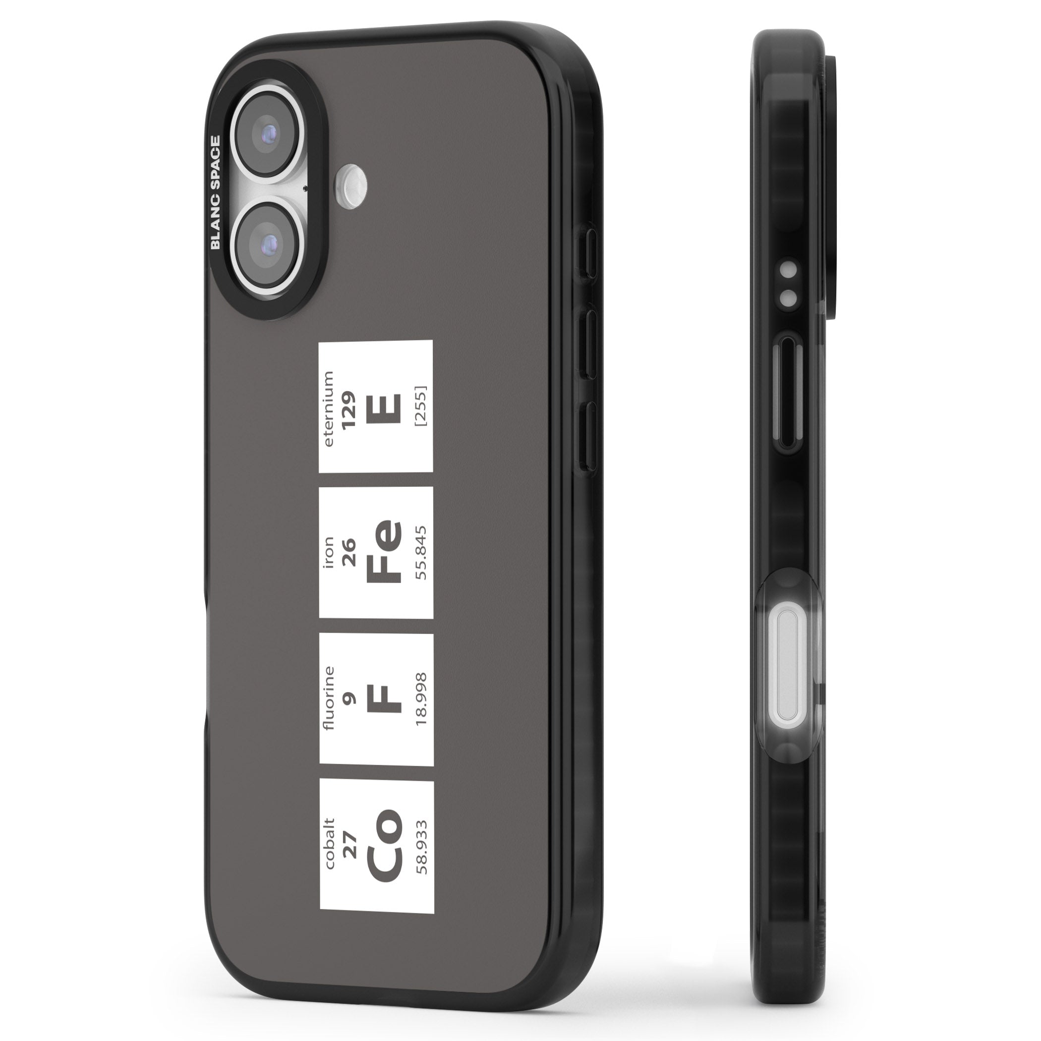 Coffee Element (Grey) iPhone 17 Impact Pro Black Phone Case Side Profile