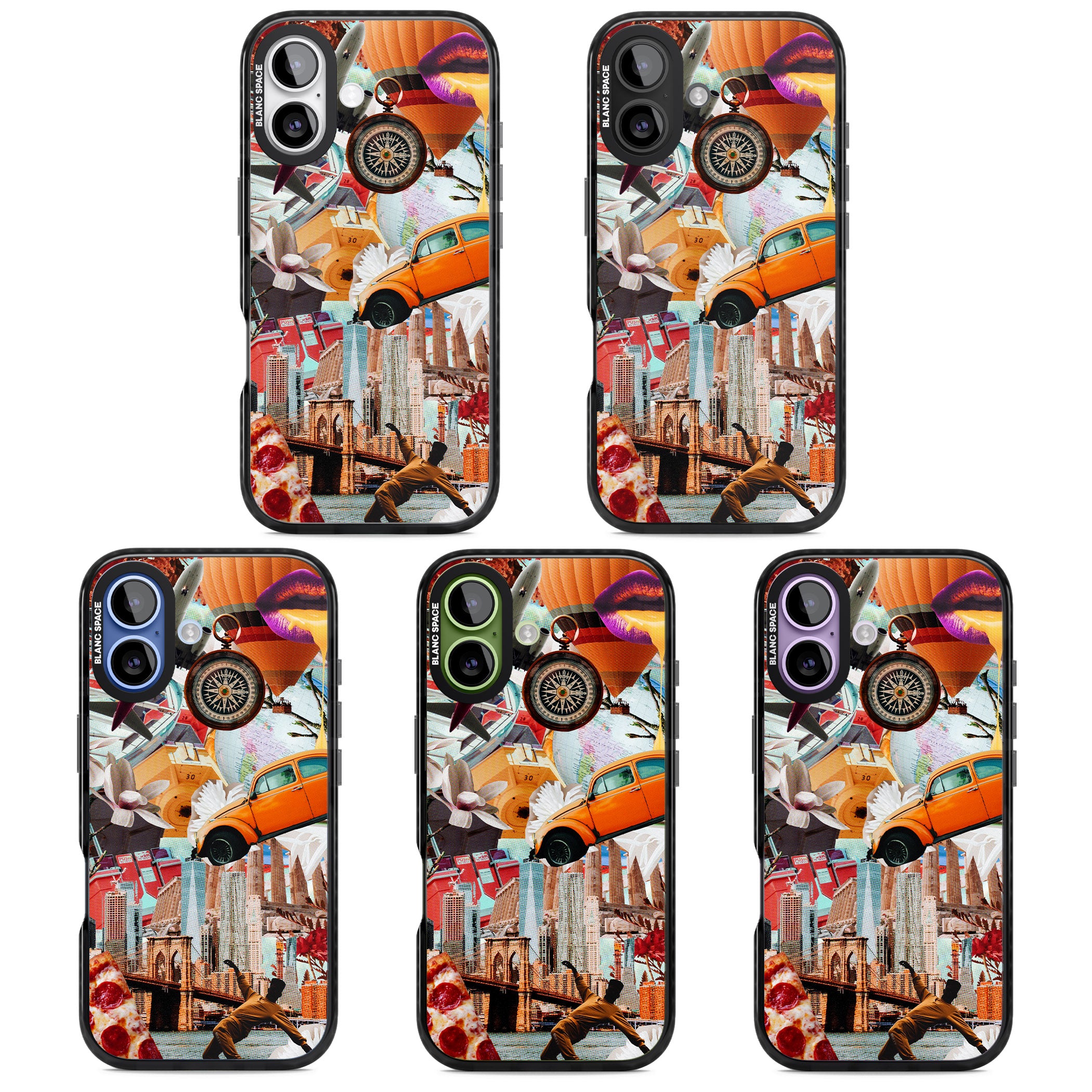 Bold New York Collage iPhone 17 Impact Pro Black Phone Case APT Impact Protection