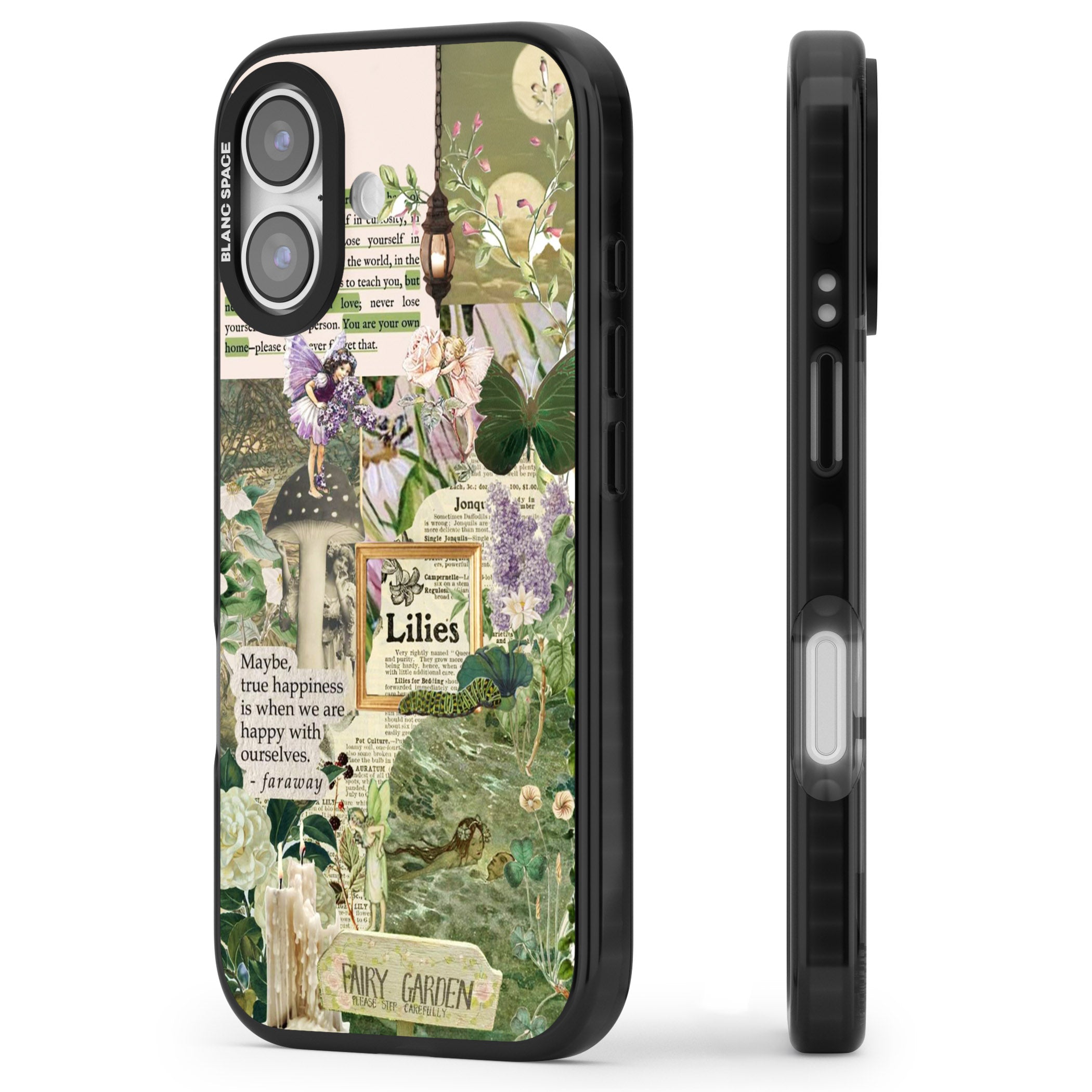 Fairy Garden iPhone 17 Impact Pro Black Phone Case Side Profile