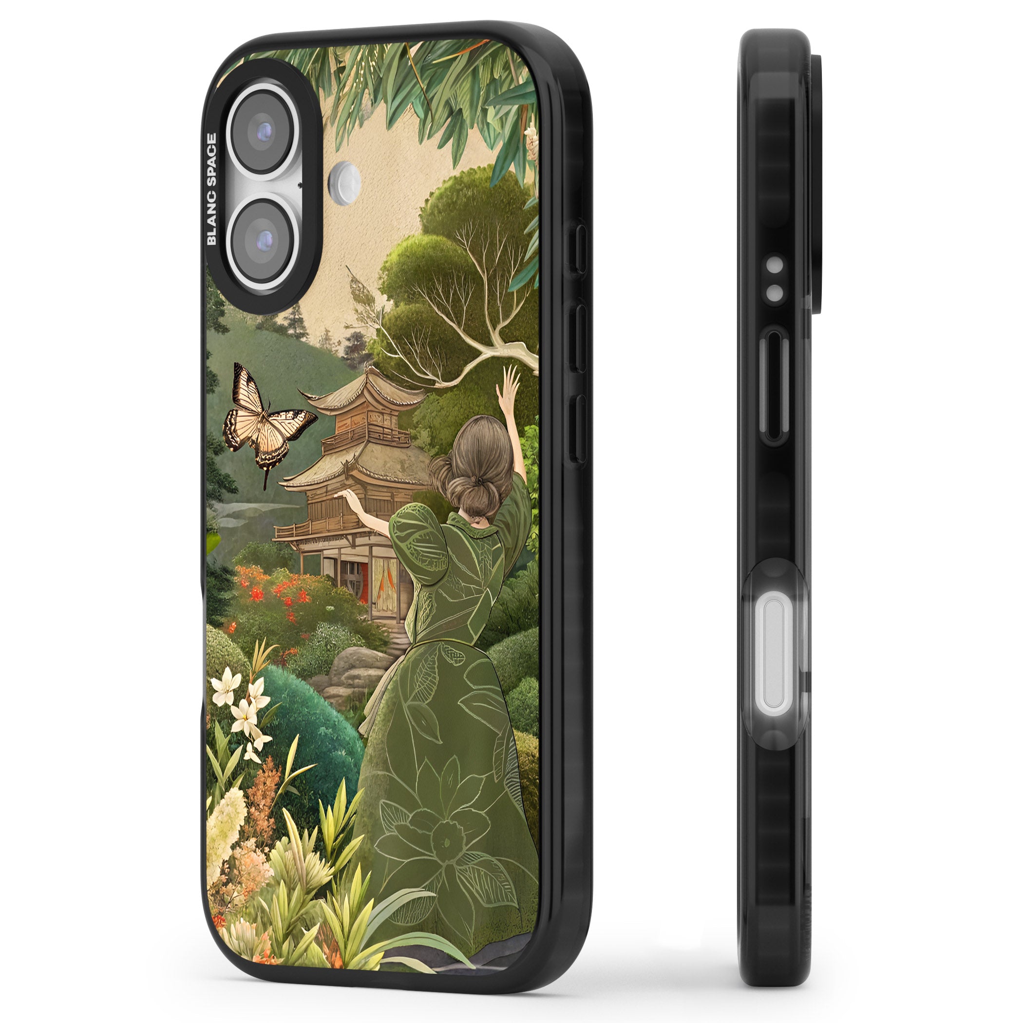 Japanese Nature iPhone 17 Impact Pro Black Phone Case Side Profile