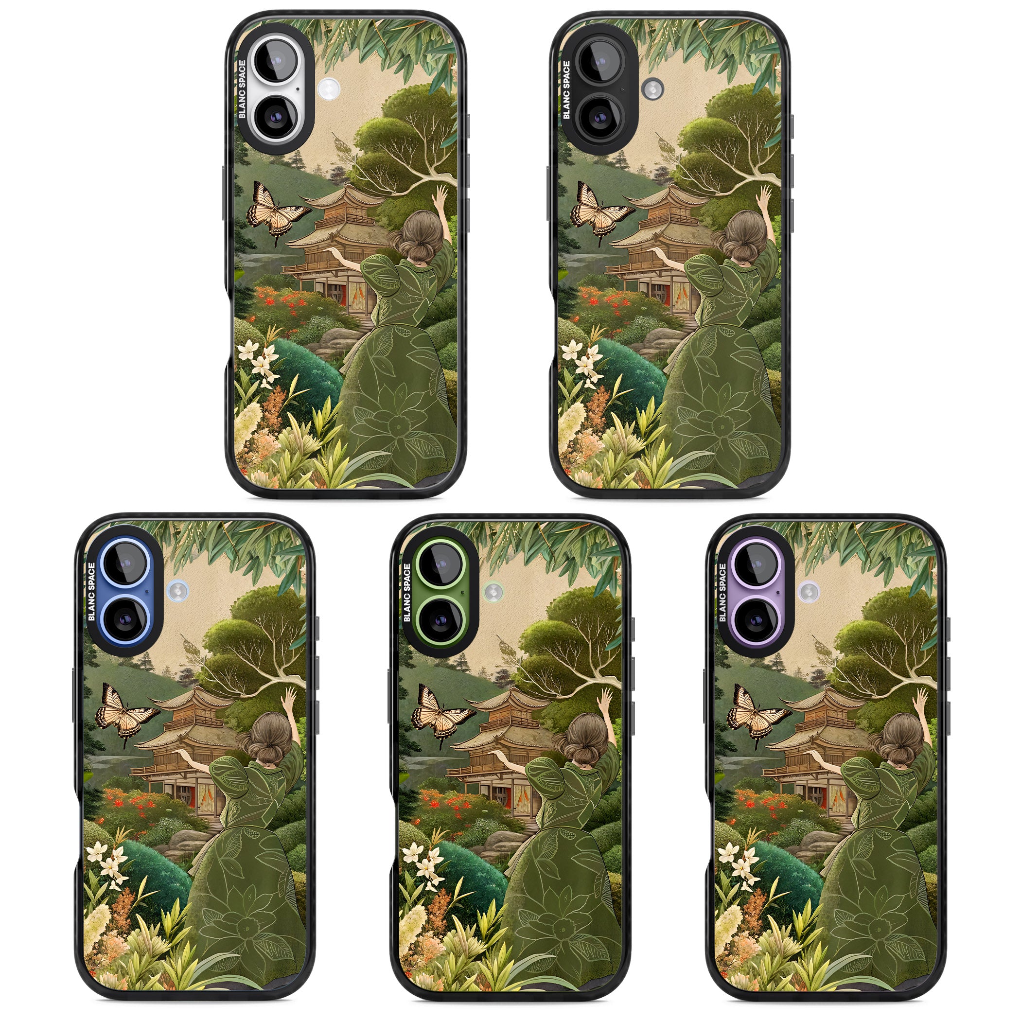 Japanese Nature iPhone 17 Impact Pro Black Phone Case APT Impact Protection