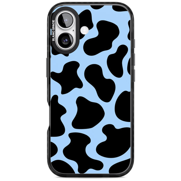 Blue And Black Cow Print