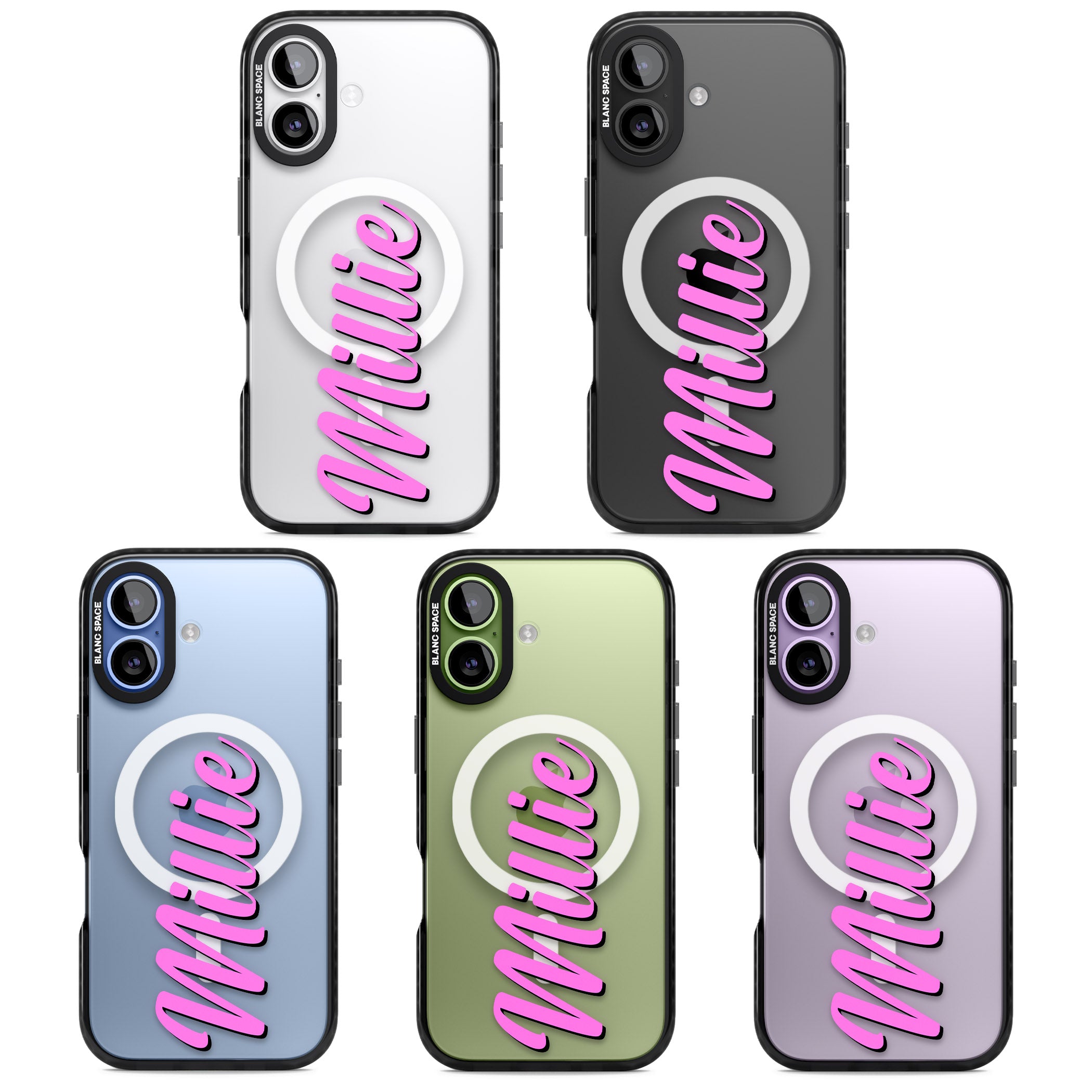 Personalised Cute Vertical Name iPhone 17 Impact Pro Black Phone Case APT Impact Protection