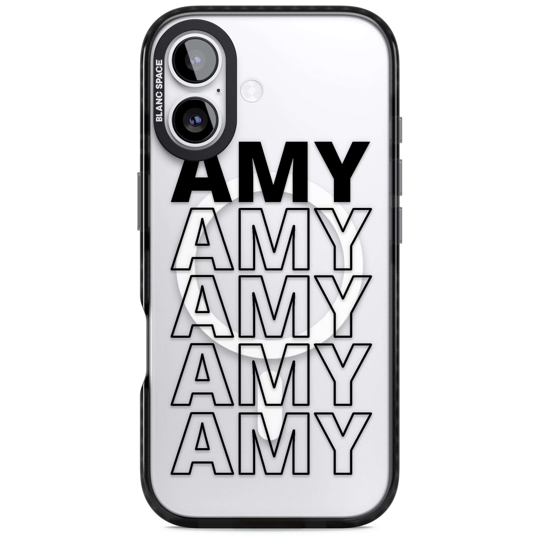 Personalised Bold Continous Name iPhone 17 Impact Pro Black Phone Case
