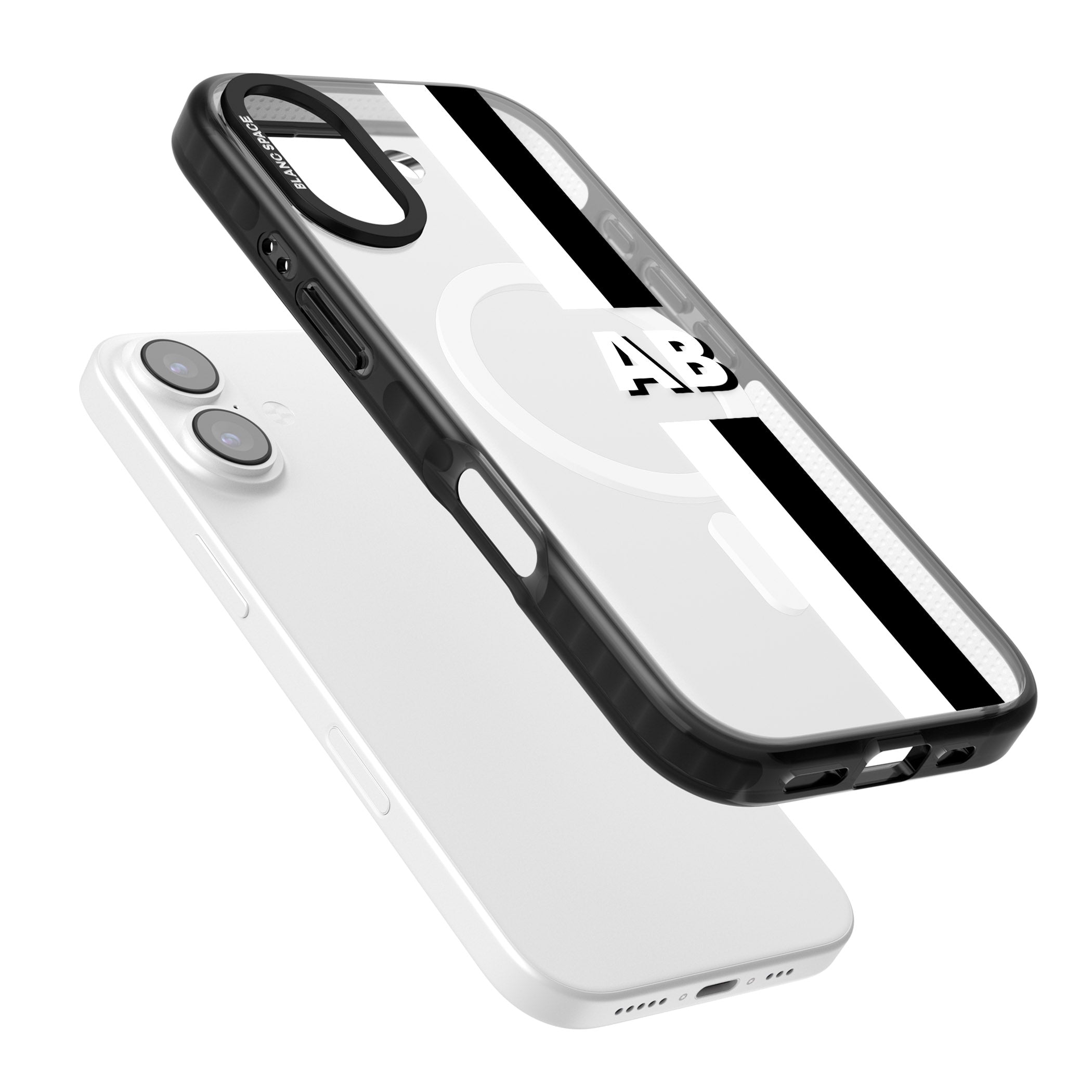 Personalised Bold Two Stripe Name iPhone 17 Impact Pro Black Phone Case Colours