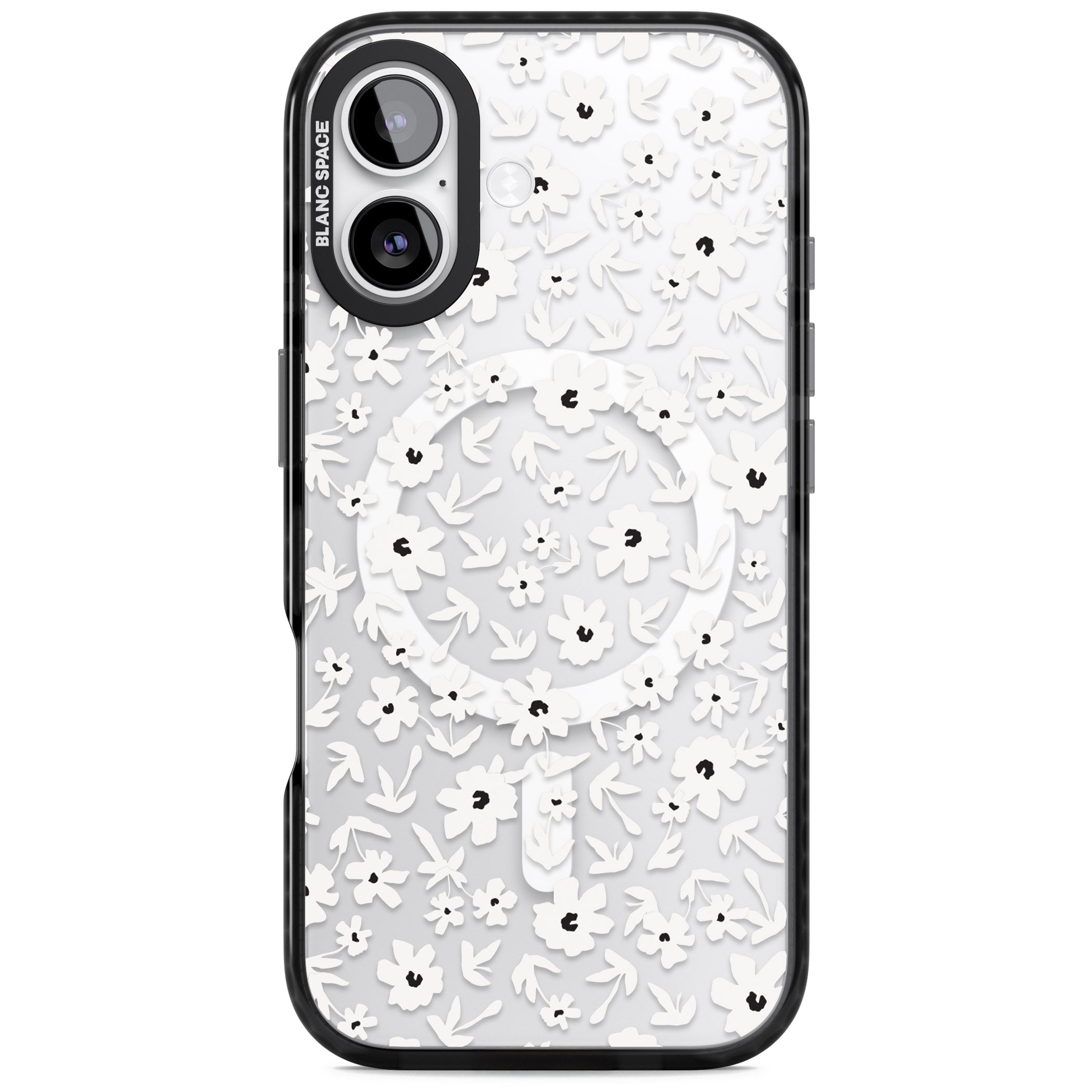 Monochrome Floral iPhone 17 Impact Pro Black Phone Case
