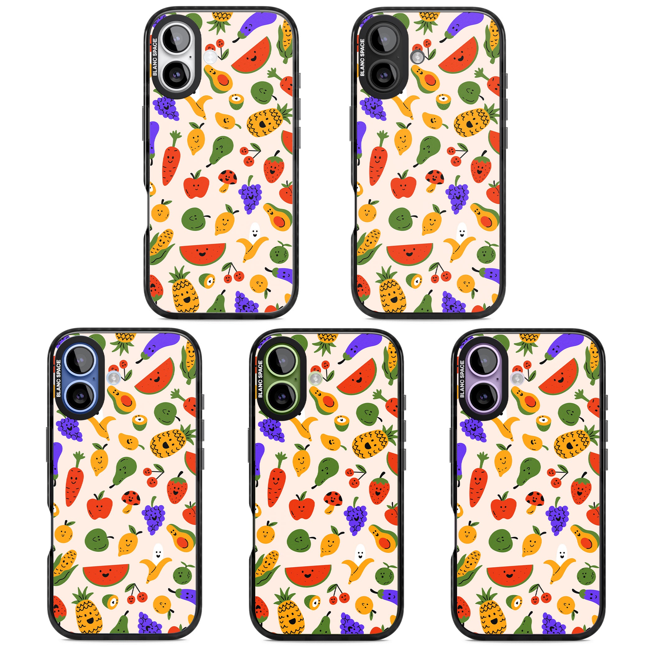 Kawaii Fruit iPhone 17 Impact Pro Black Phone Case APT Impact Protection