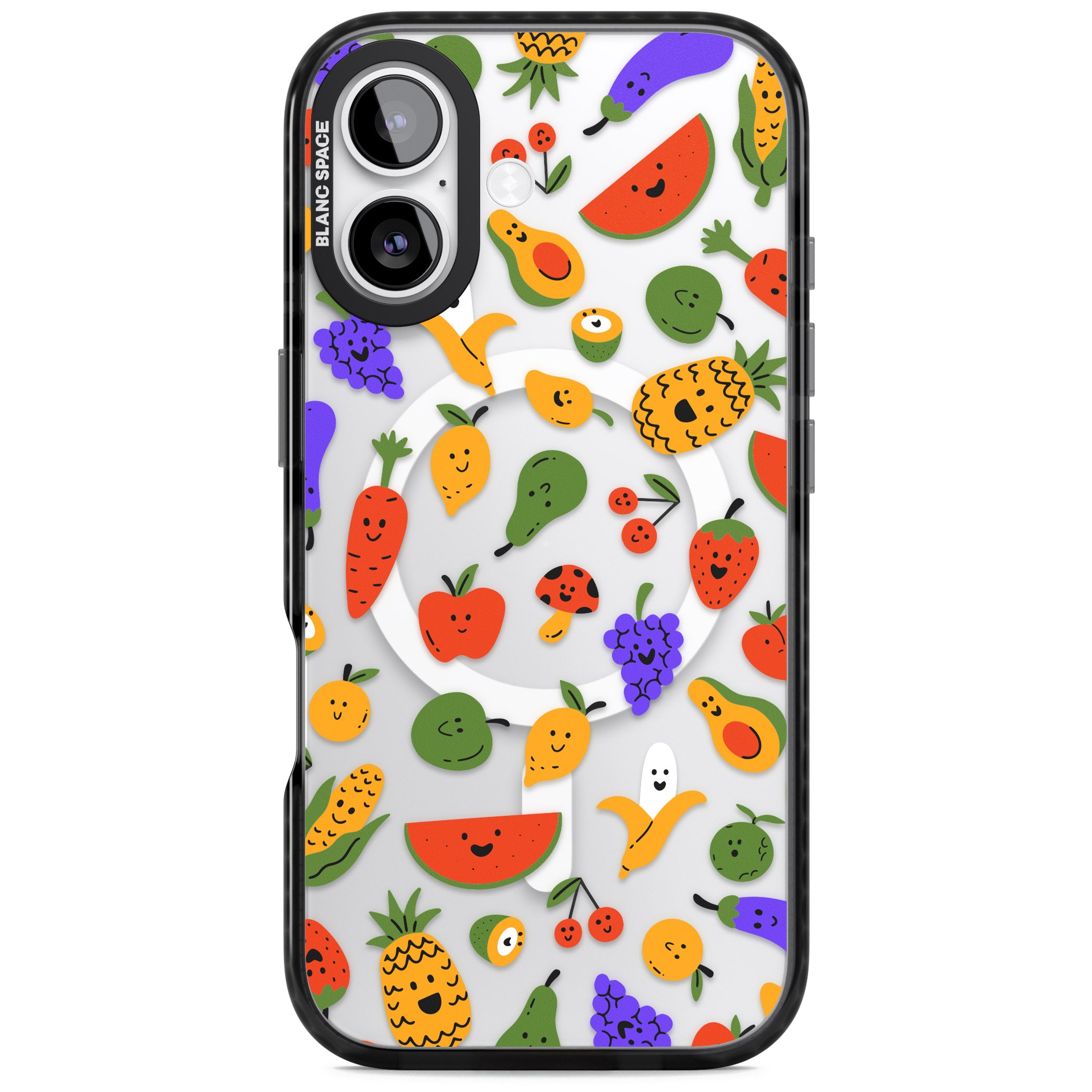 Playful Fruit Kawaii iPhone 17 Impact Pro Black Phone Case