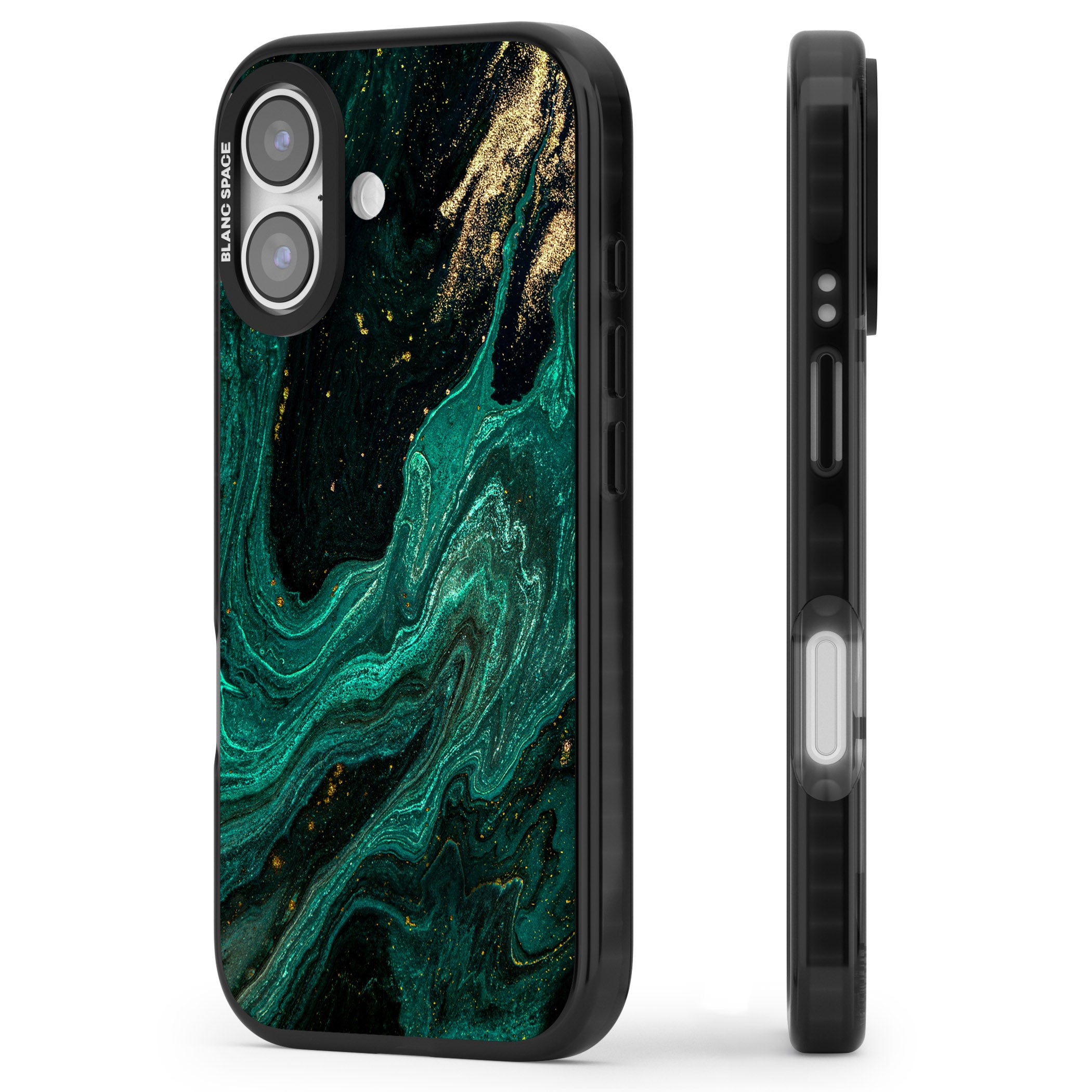 Emerald Lagoon iPhone 17 Impact Pro Black Phone Case Side Profile