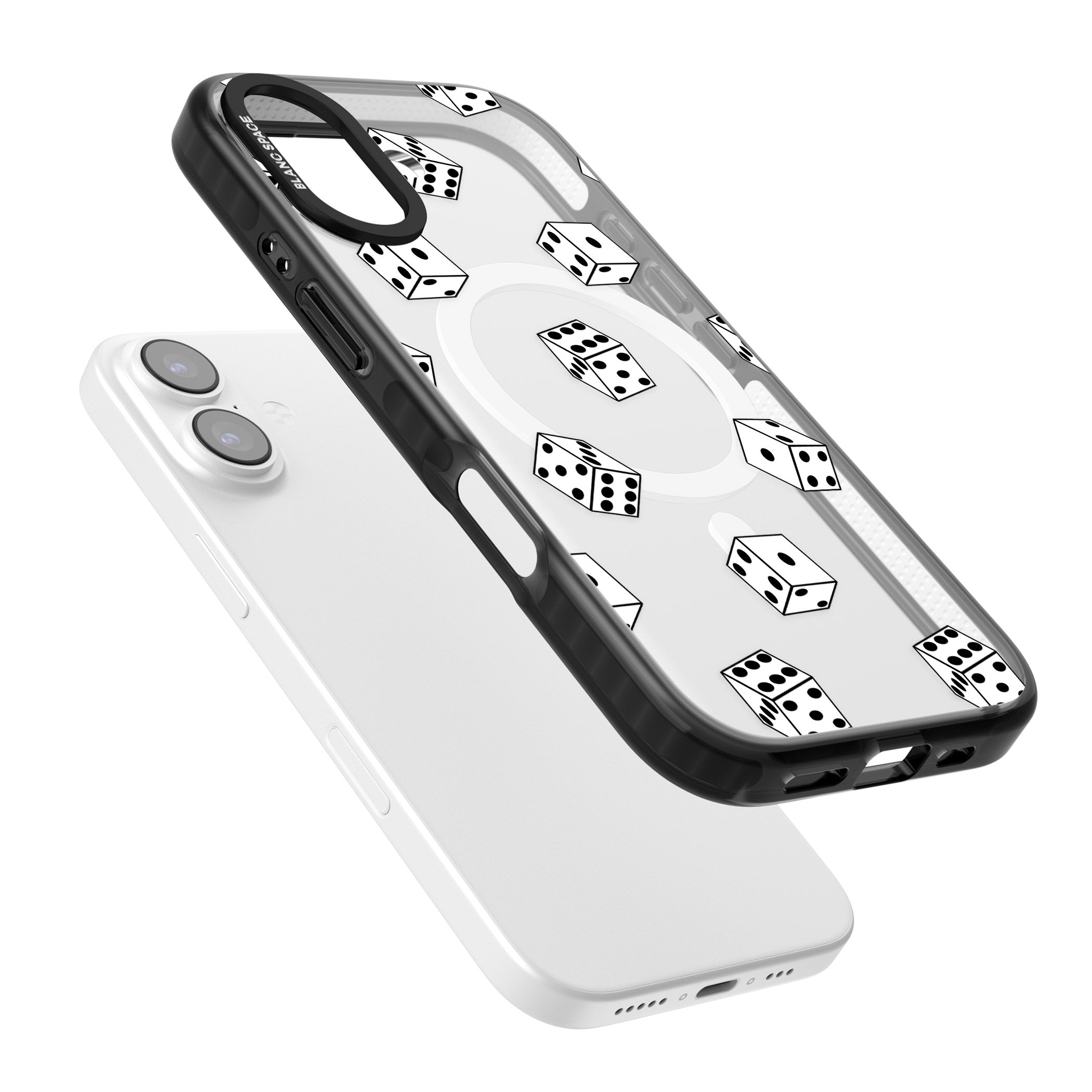 Clear Dice Pattern iPhone 17 Impact Pro Black Phone Case Colours
