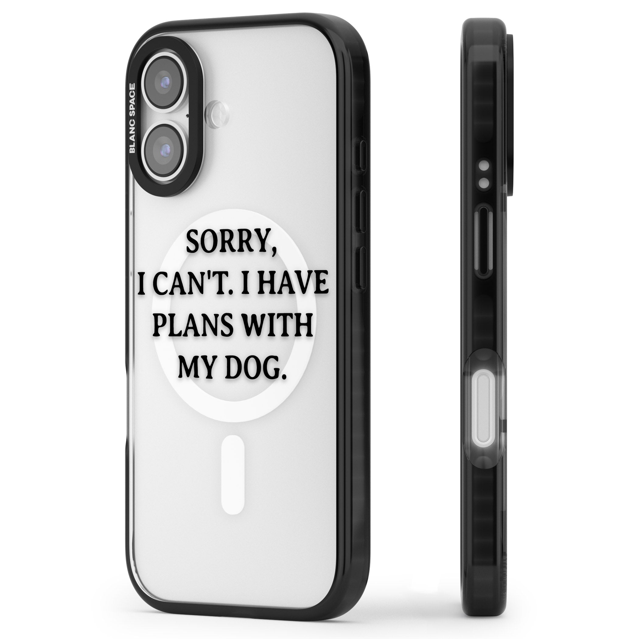 I Have Plans With My Dog iPhone 17 Impact Pro Black Phone Case Side Profile